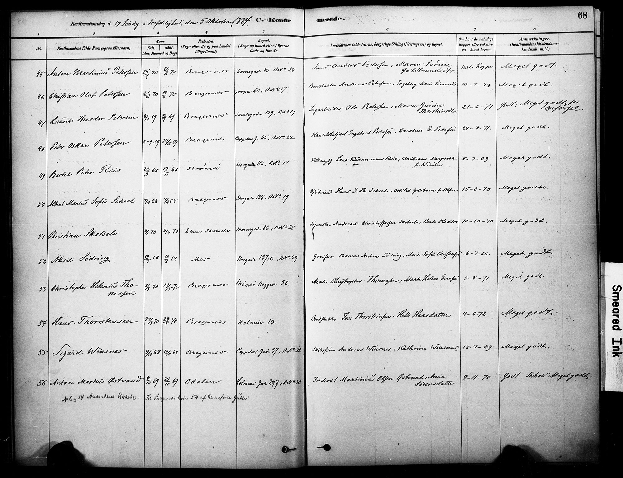 Bragernes kirkebøker, AV/SAKO-A-6/F/Fc/L0005: Parish register (official) no. III 5, 1878-1890, p. 68