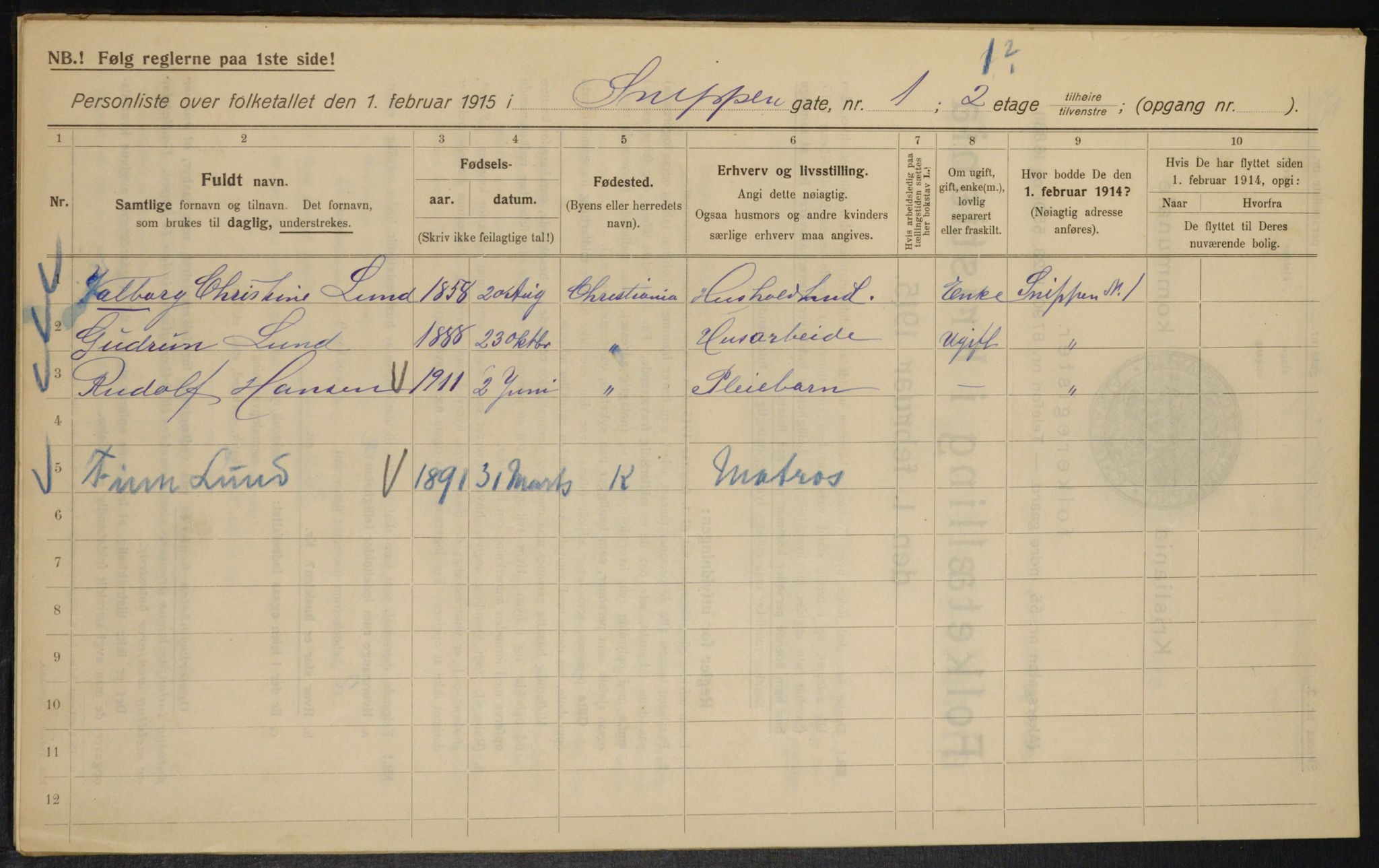 OBA, Municipal Census 1915 for Kristiania, 1915, p. 97843