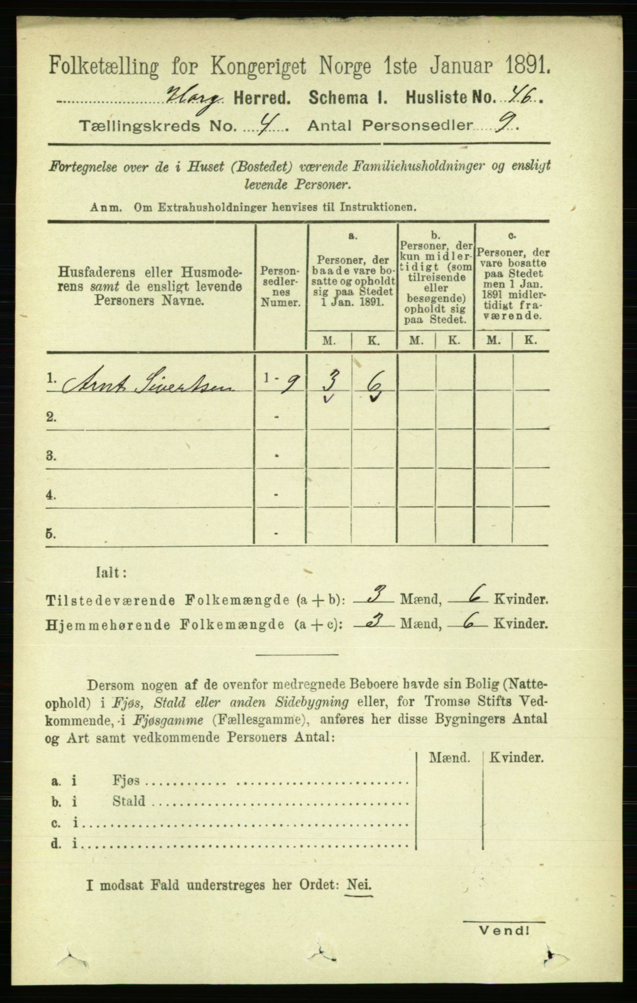 RA, 1891 census for 1650 Horg, 1891, p. 1549