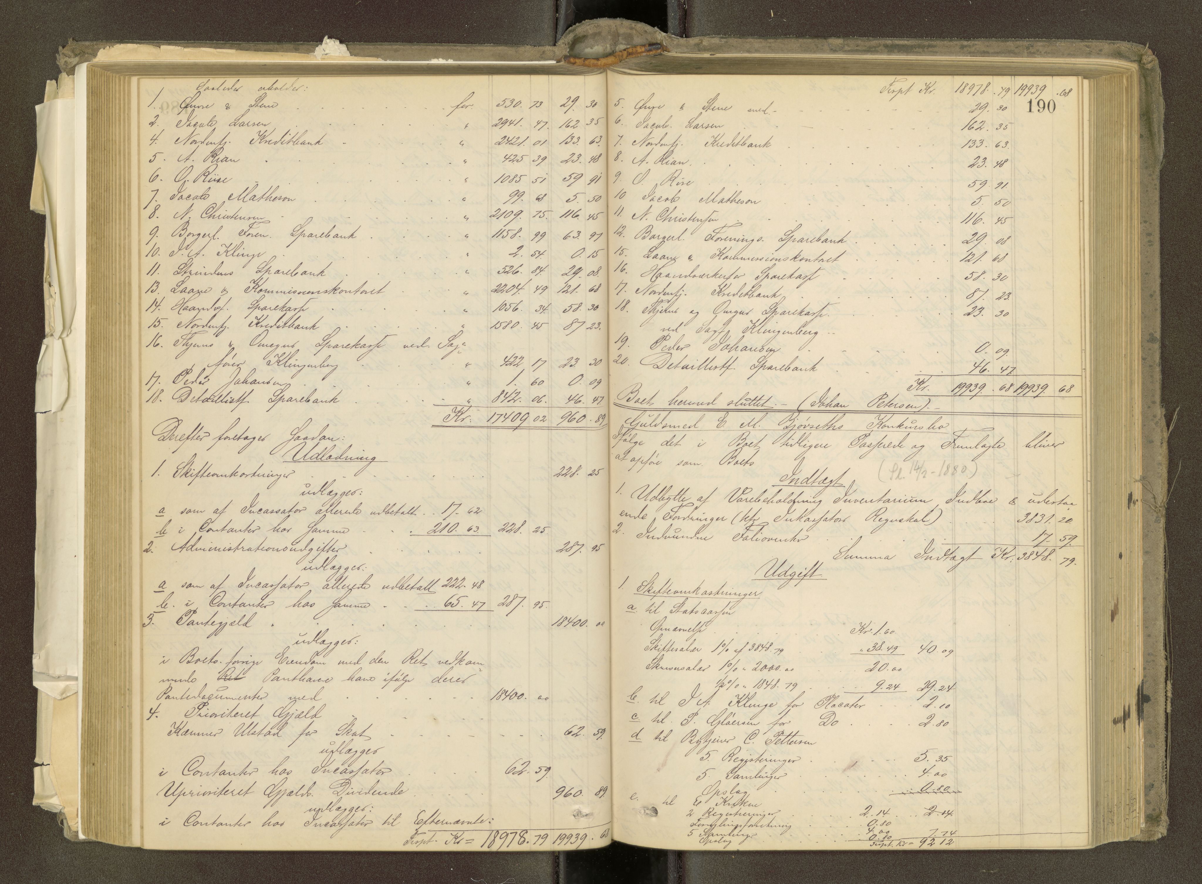 Trondheim byfogd, AV/SAT-A-0003/1/3/3A/L0032: Skifteutlodningsprotokoll - 22/9-1/4. (m/ register) U, 1877-1882, p. 190