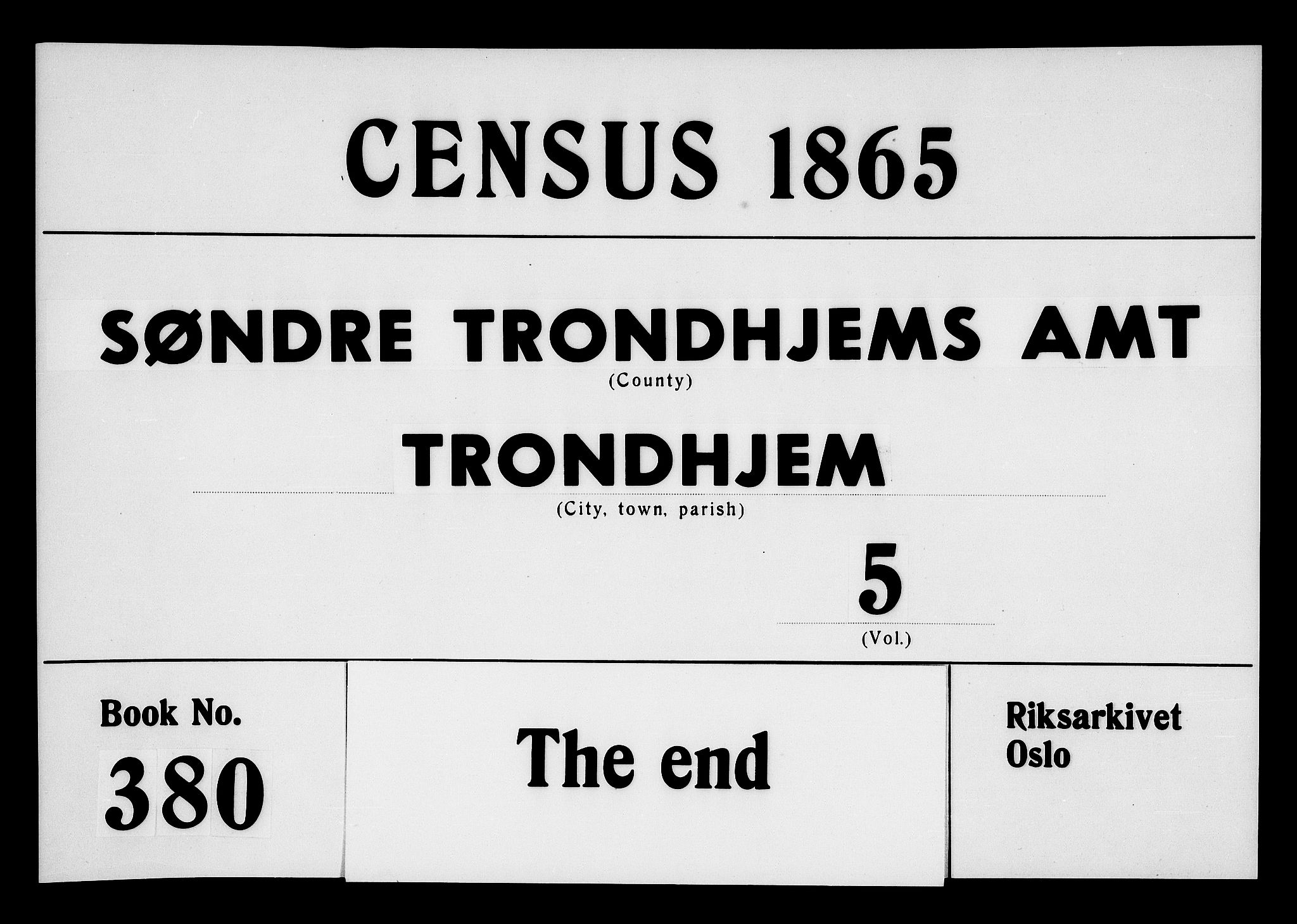 RA, 1865 census for Trondheim, 1865, p. 2596