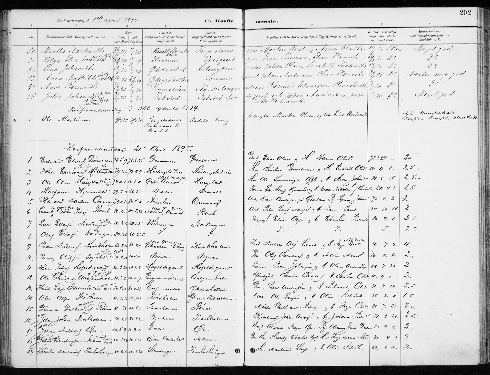 Løten prestekontor, SAH/PREST-022/K/Ka/L0010: Parish register (official) no. 10, 1892-1907, p. 202