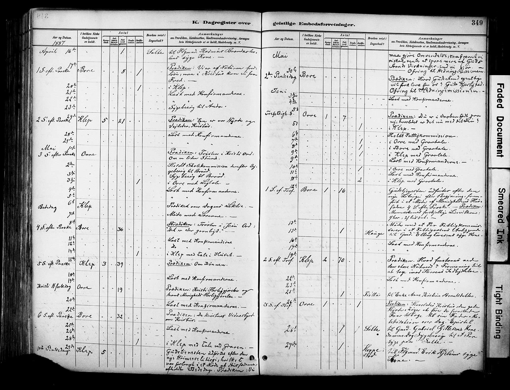 Klepp sokneprestkontor, SAST/A-101803/001/3/30BA/L0009: Parish register (official) no. A 7, 1886-1915, p. 349