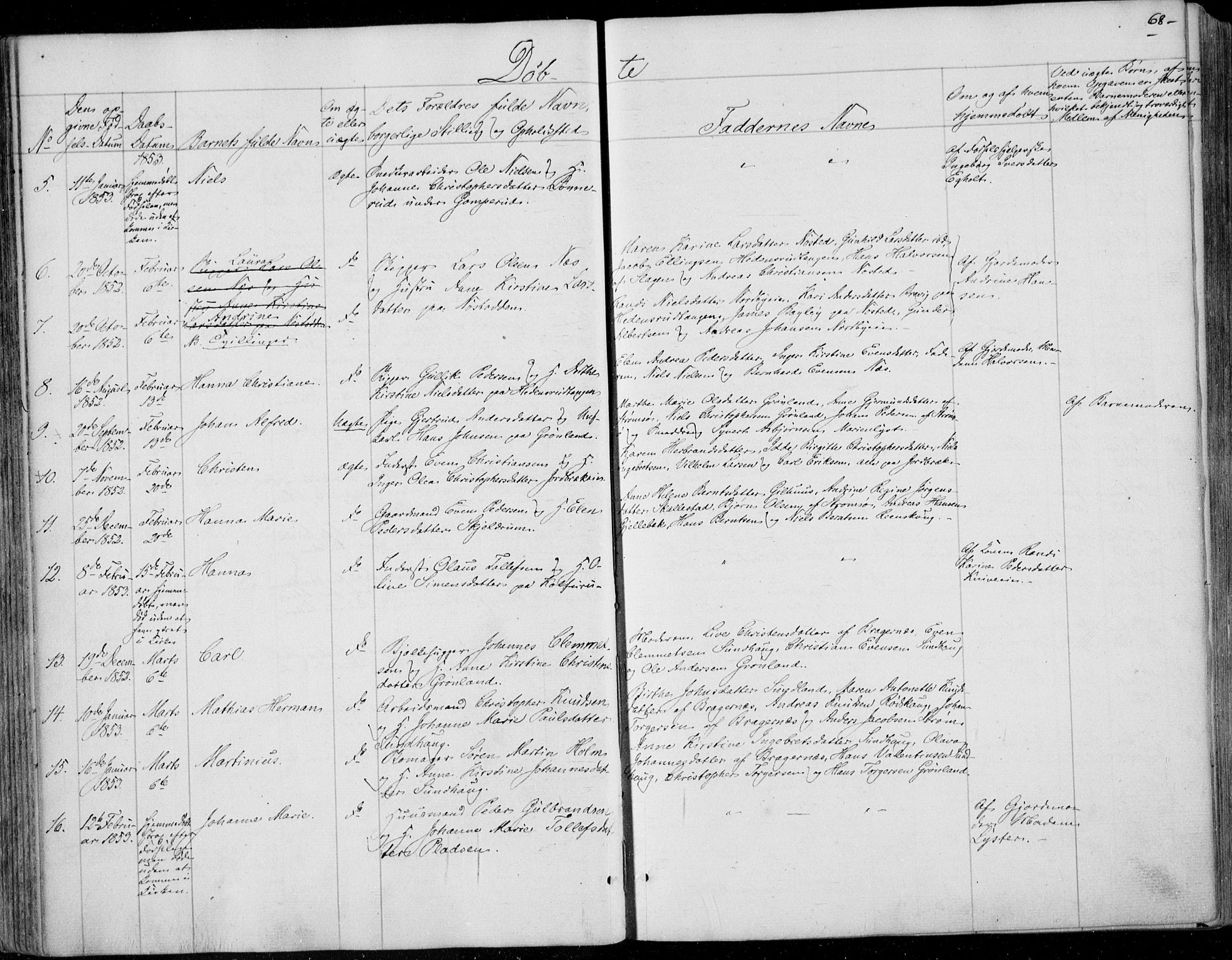 Skoger kirkebøker, AV/SAKO-A-59/F/Fa/L0003: Parish register (official) no. I 3, 1842-1861, p. 68