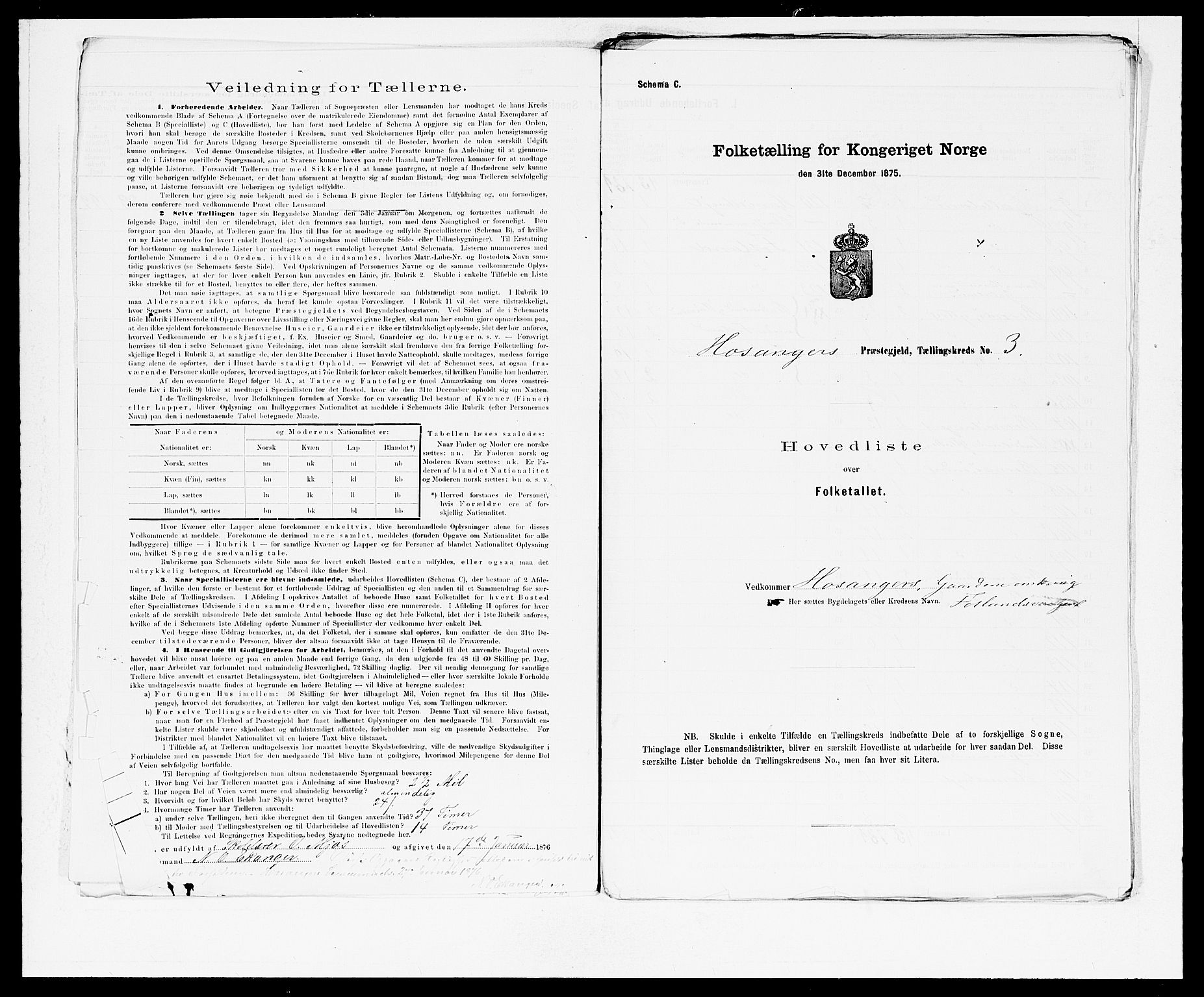SAB, 1875 census for 1253P Hosanger, 1875, p. 6