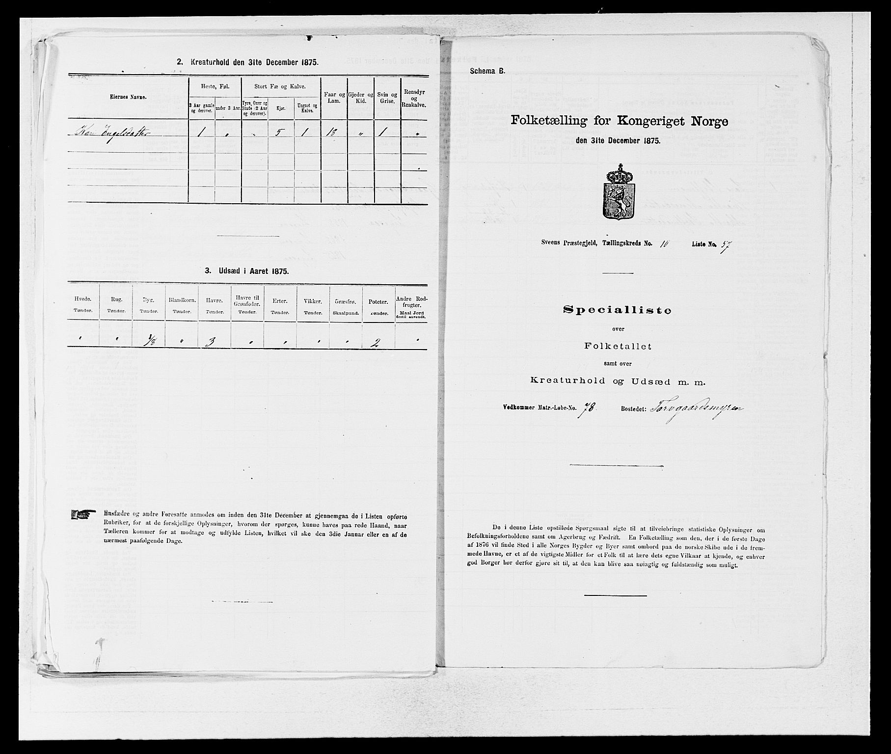 SAB, 1875 census for 1216P Sveio, 1875, p. 1360