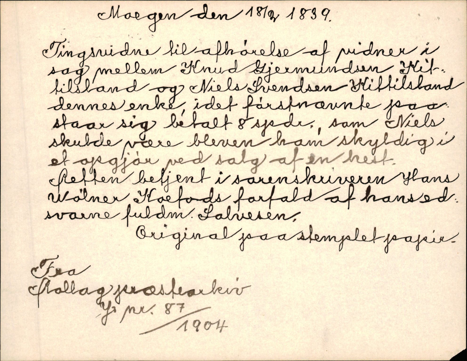 Riksarkivets diplomsamling, AV/RA-EA-5965/F35/F35k/L0002: Regestsedler: Prestearkiver fra Hedmark, Oppland, Buskerud og Vestfold, p. 389