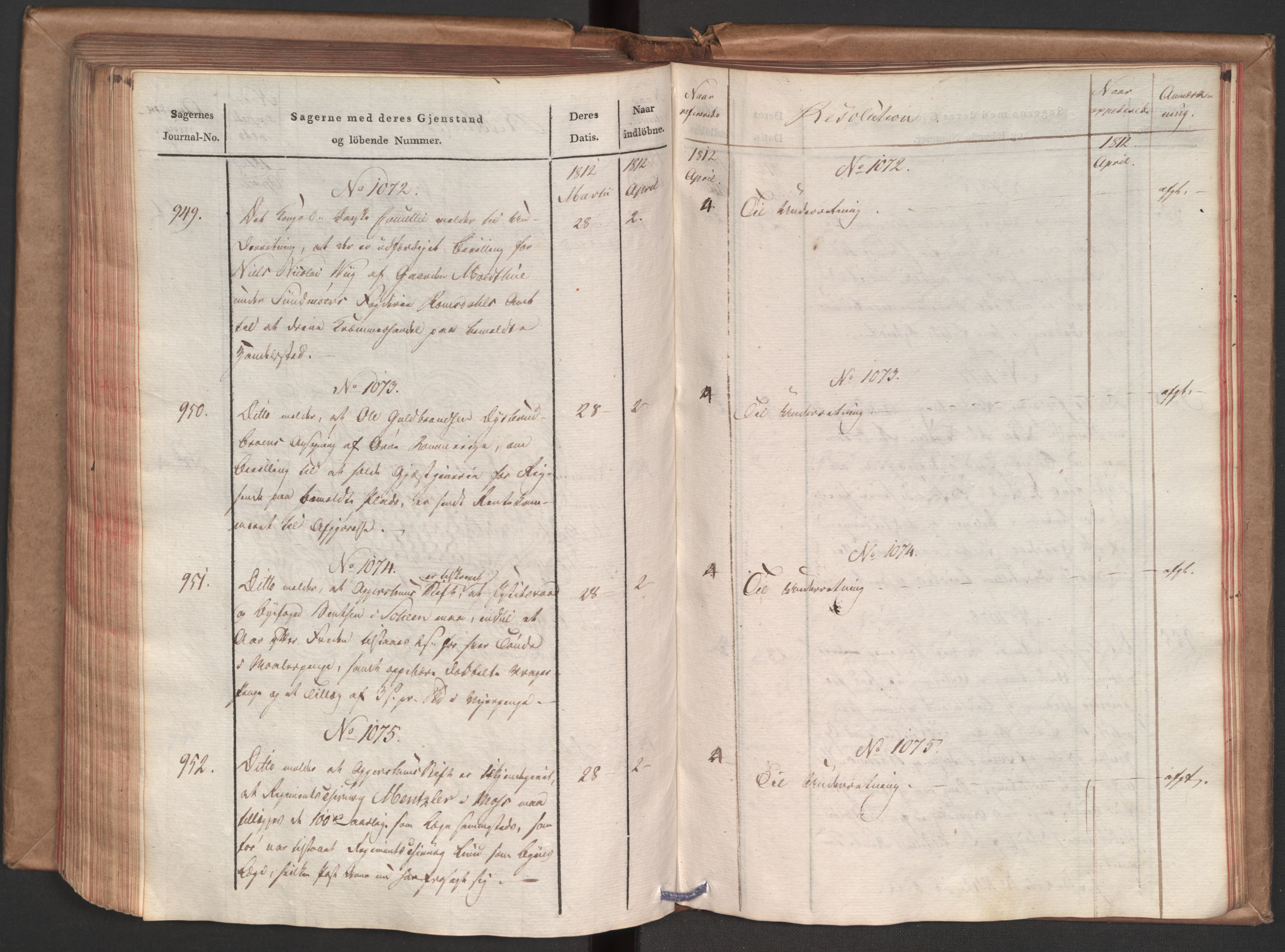 Stattholderembetet 1810-1814, 1. kontor (Kontor A), AV/RA-EA-2872/Aa/L0002: Kollegial referatprotokoll,  j.nr. 565-994,  l.nr. 611-1128, 1811-1812, p. 223