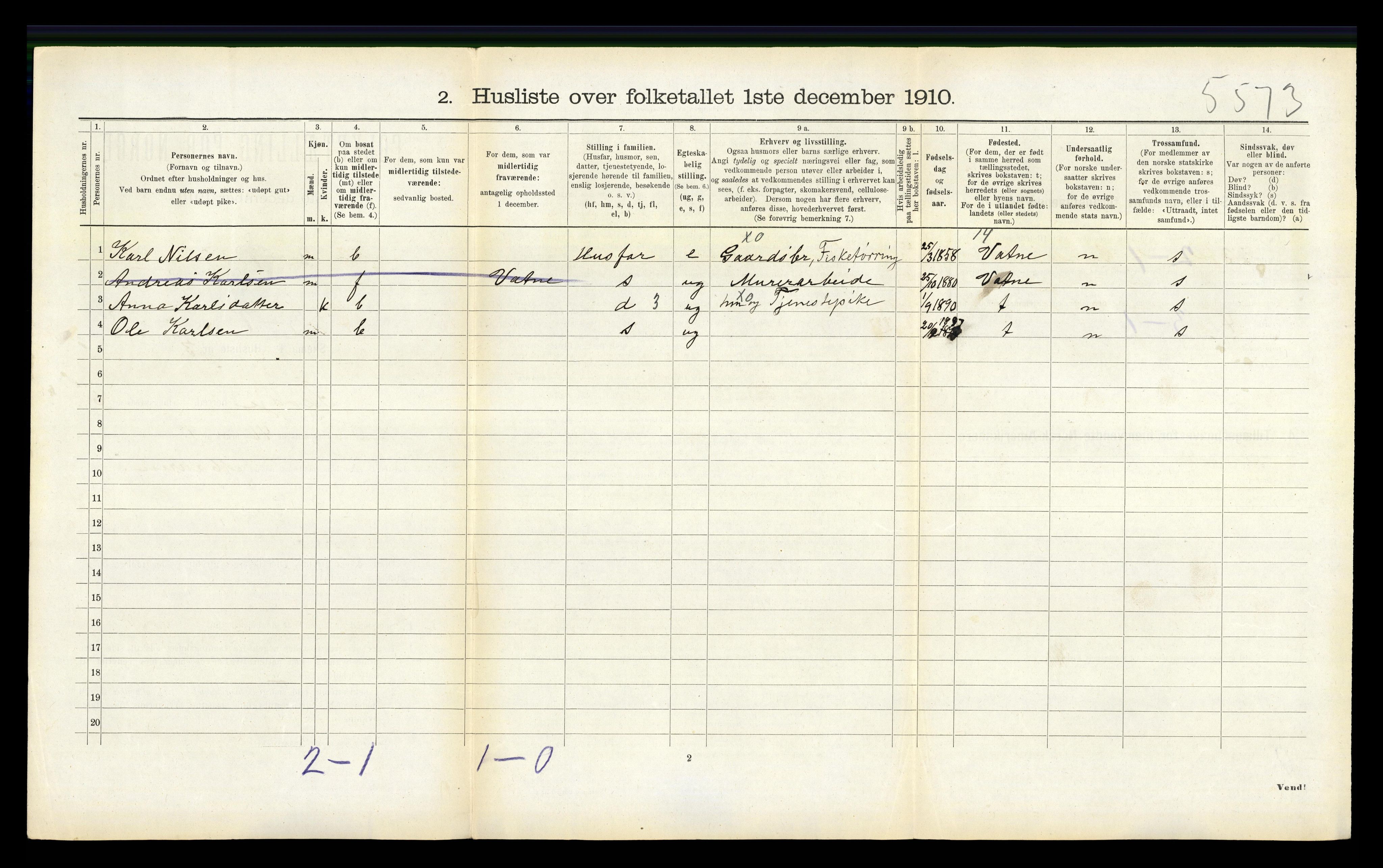 RA, 1910 census for Skodje, 1910, p. 242