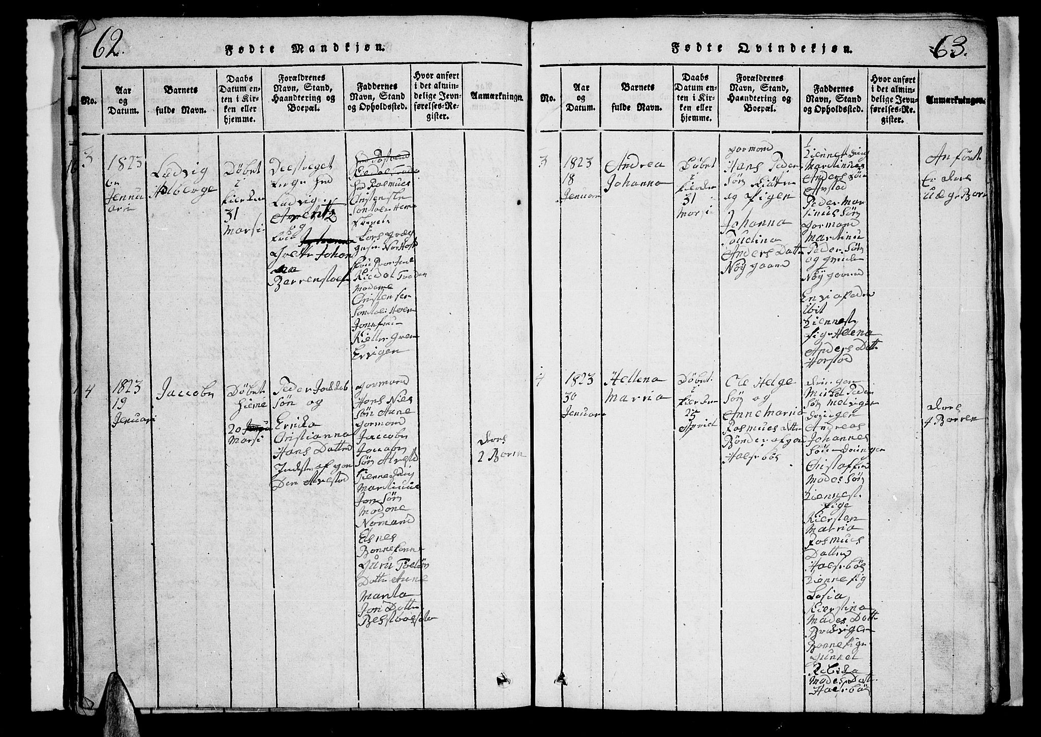 Trondenes sokneprestkontor, AV/SATØ-S-1319/H/Hb/L0003klokker: Parish register (copy) no. 3, 1820-1834, p. 62-63