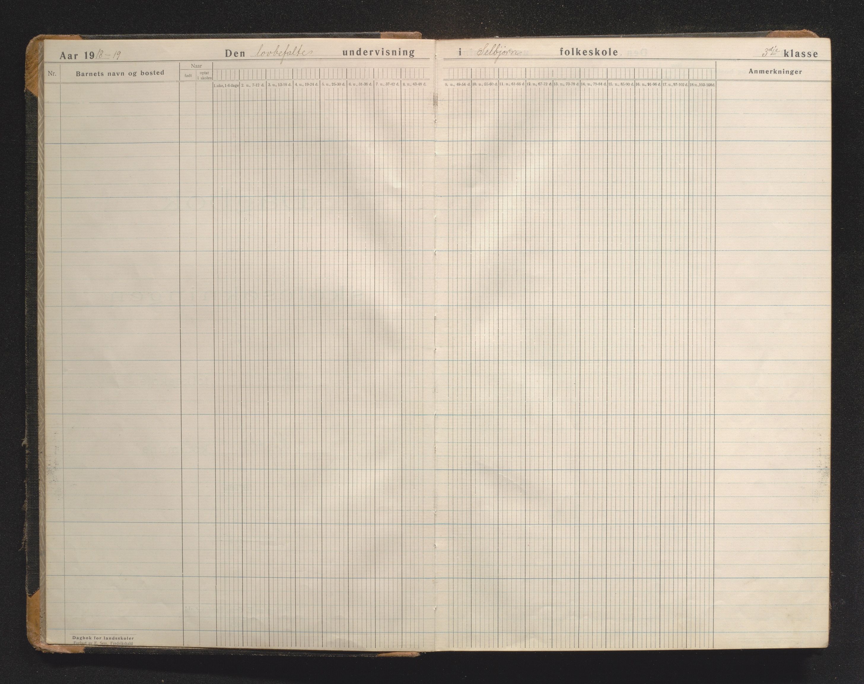 Austevoll kommune. Barneskulane, IKAH/1244-231/F/Fa/L0009: Skuleprotokoll for Selbjørn skule, 1919-1943