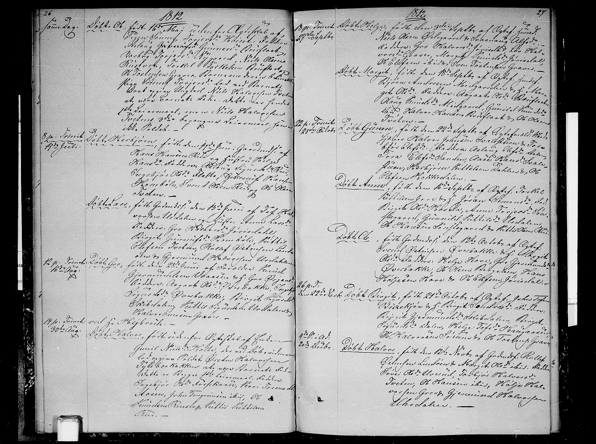 Gransherad kirkebøker, AV/SAKO-A-267/F/Fb/L0001: Parish register (official) no. II 1, 1800-1814, p. 26-27