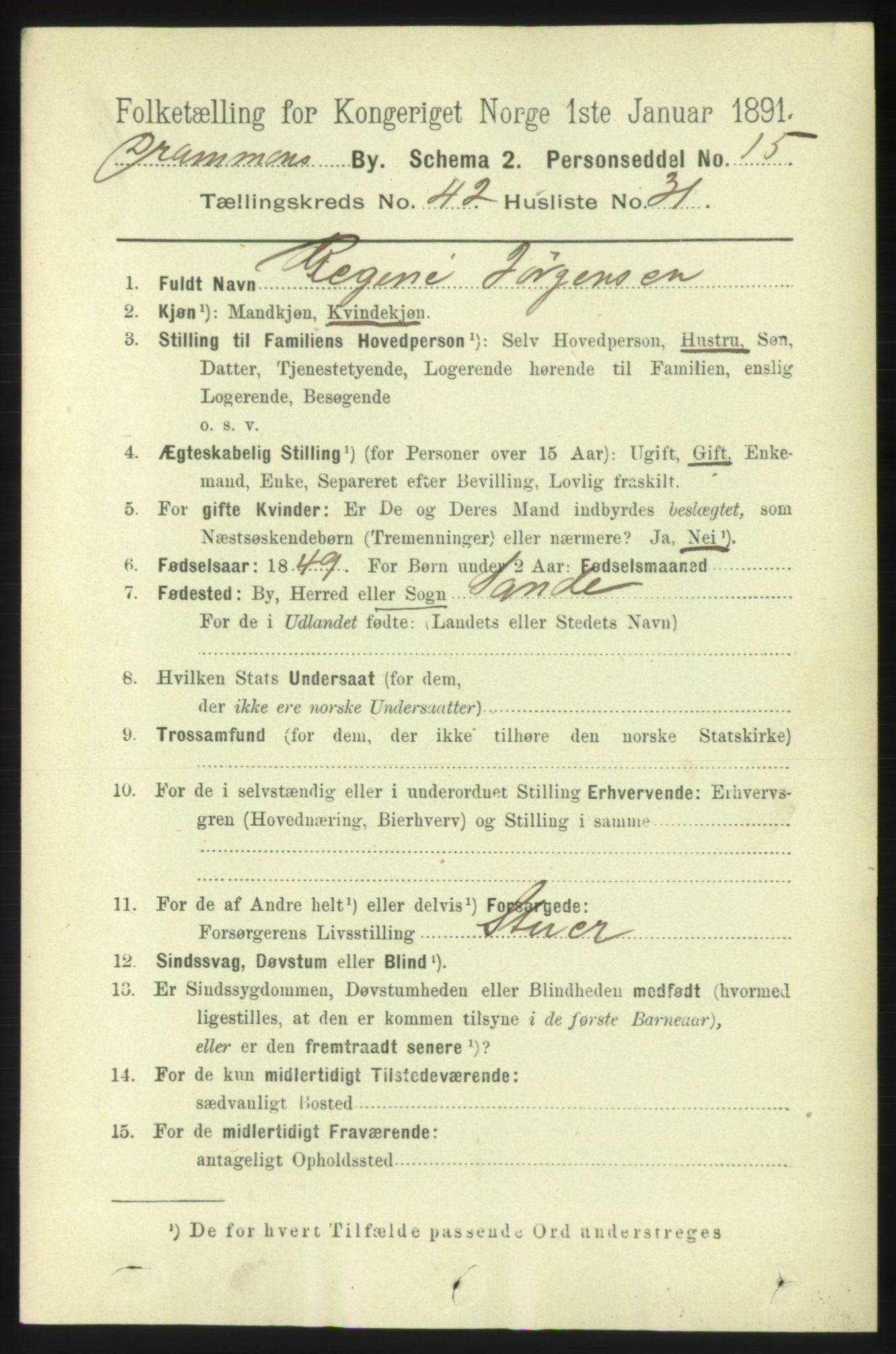 RA, 1891 census for 0602 Drammen, 1891, p. 24869