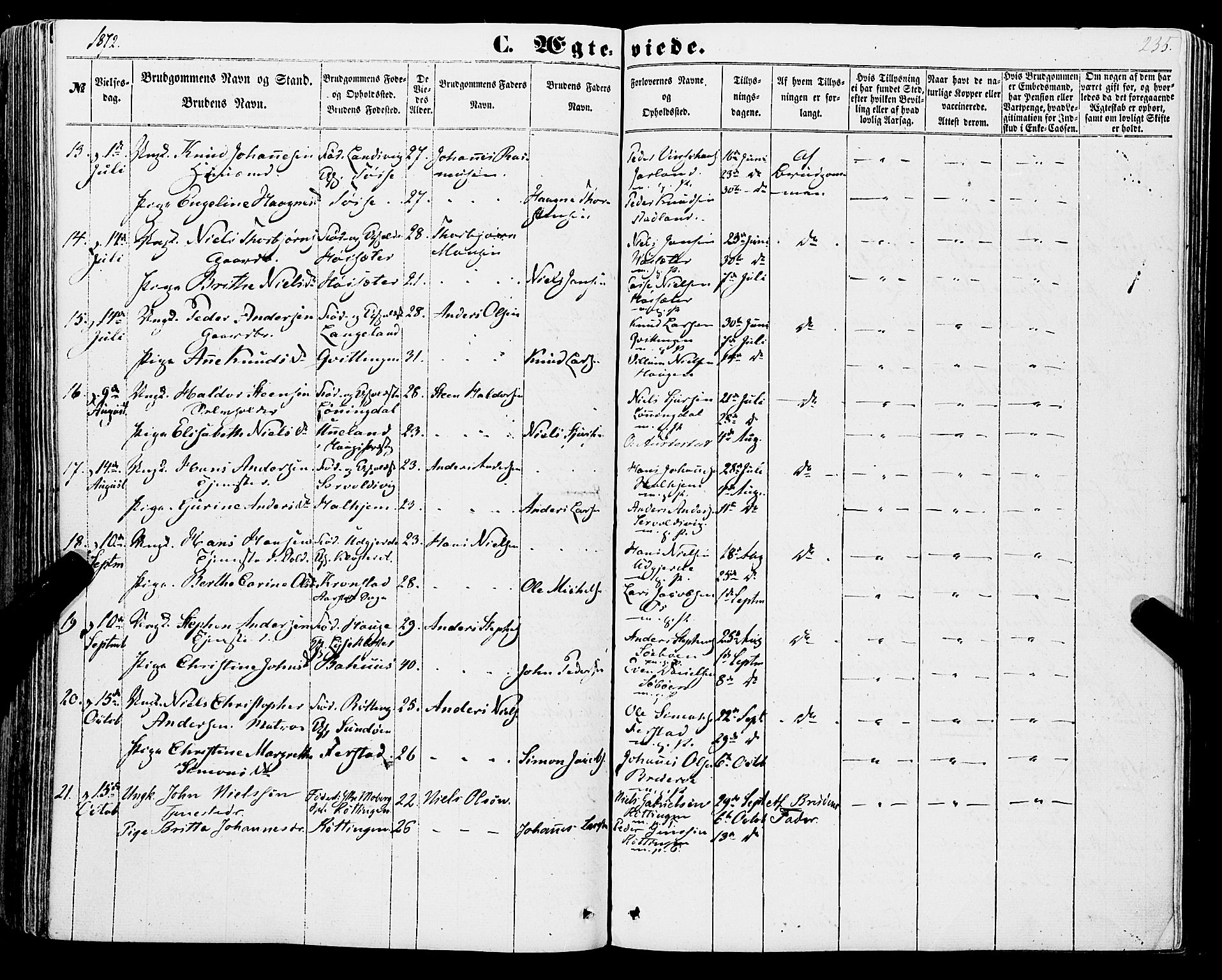 Os sokneprestembete, AV/SAB-A-99929: Parish register (official) no. A 17, 1860-1873, p. 235