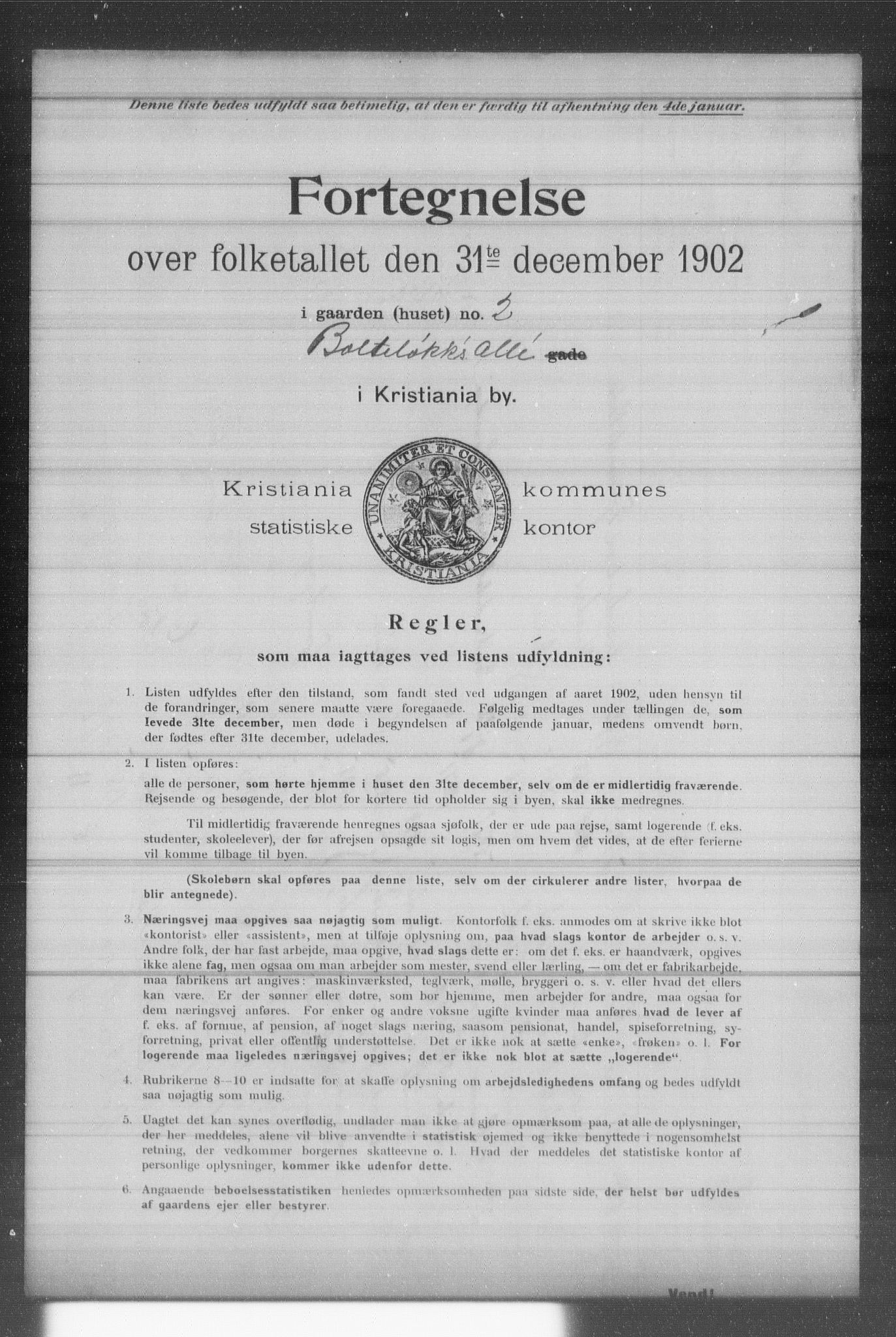 OBA, Municipal Census 1902 for Kristiania, 1902, p. 1503