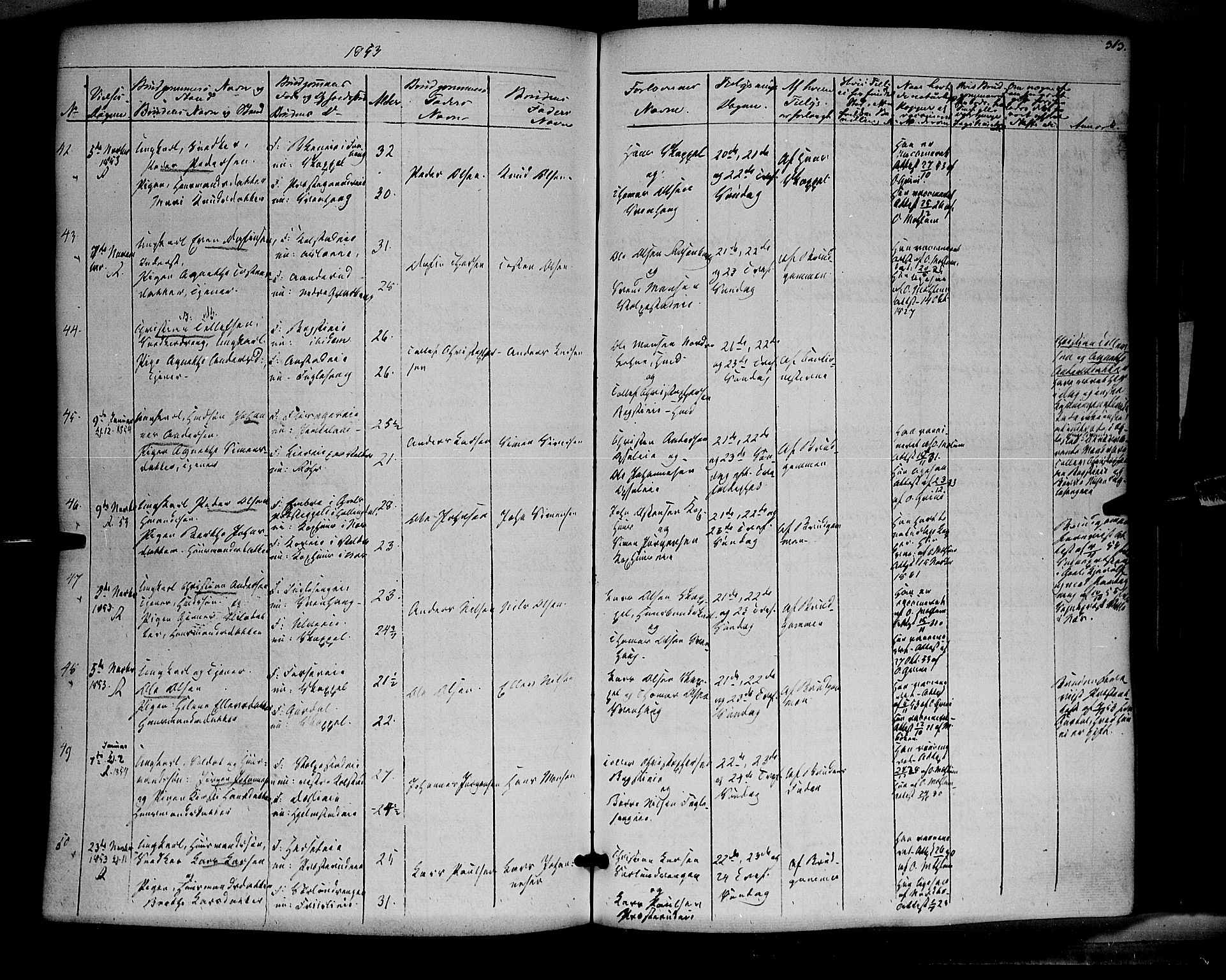 Ringsaker prestekontor, AV/SAH-PREST-014/K/Ka/L0009: Parish register (official) no. 9, 1850-1860, p. 313