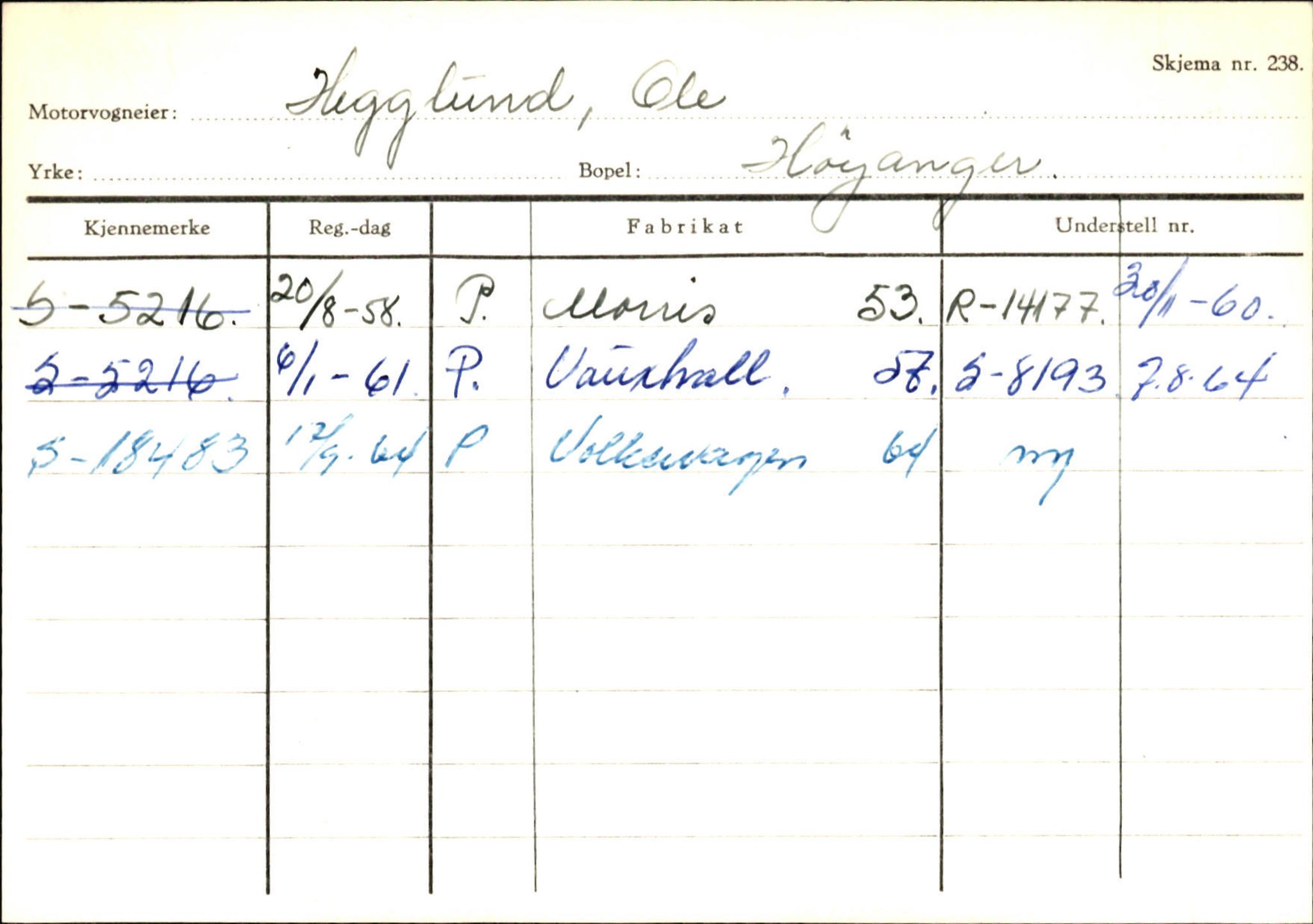 Statens vegvesen, Sogn og Fjordane vegkontor, SAB/A-5301/4/F/L0130: Eigarregister Eid T-Å. Høyanger A-O, 1945-1975, p. 1339