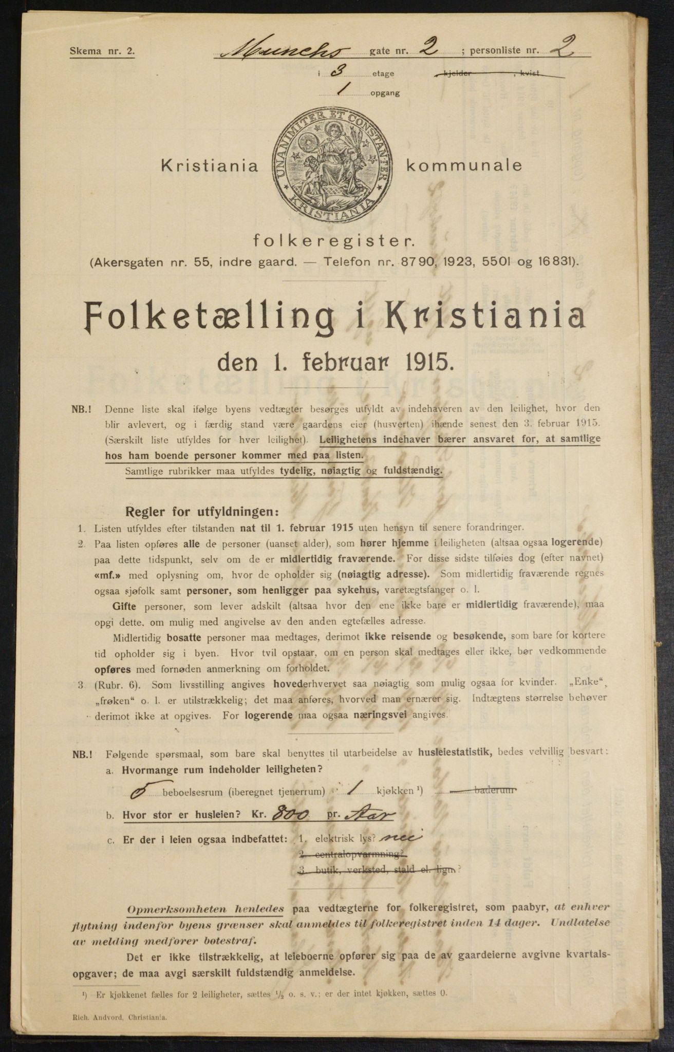 OBA, Municipal Census 1915 for Kristiania, 1915, p. 66071