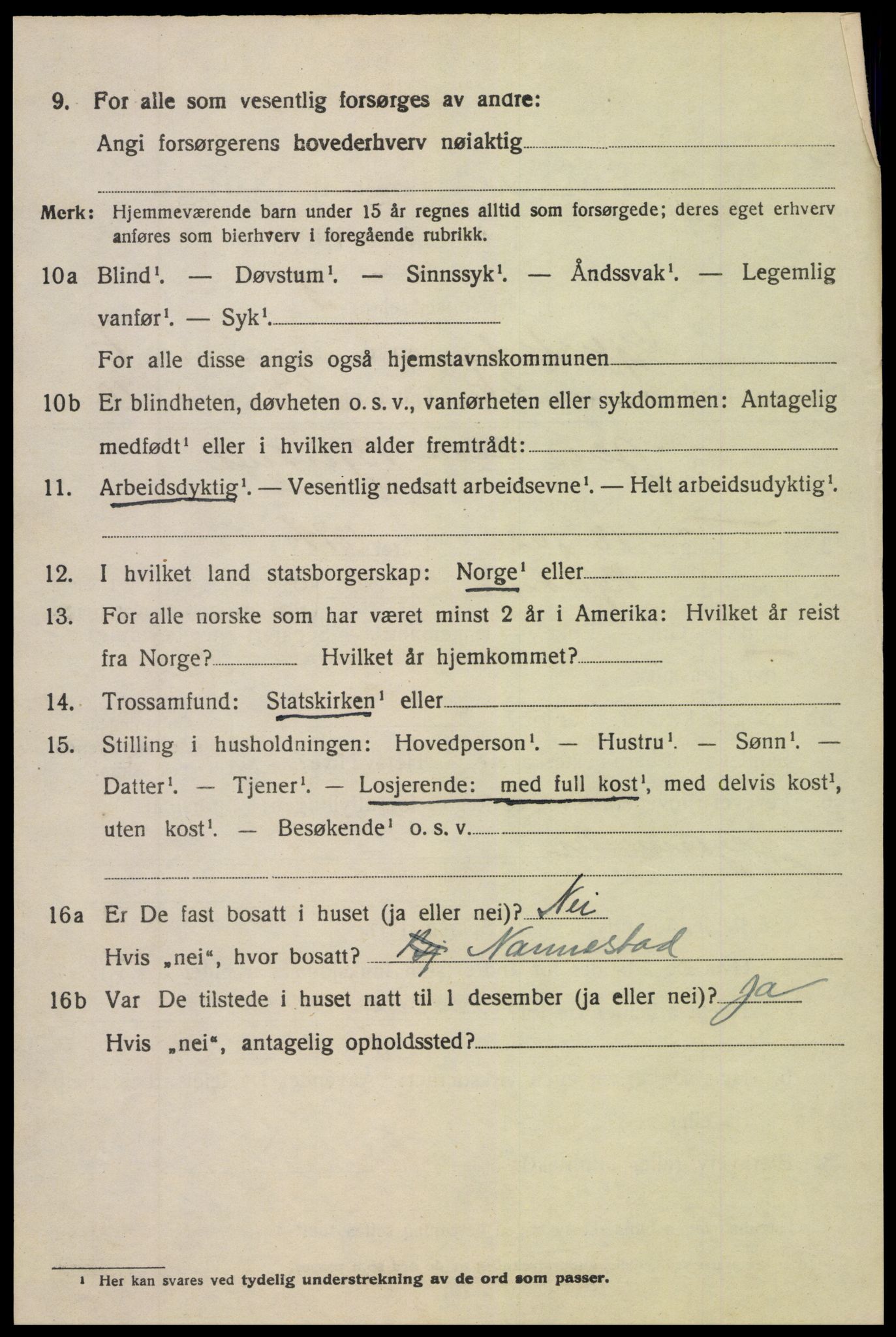 SAK, 1920 census for Gjerstad, 1920, p. 4858