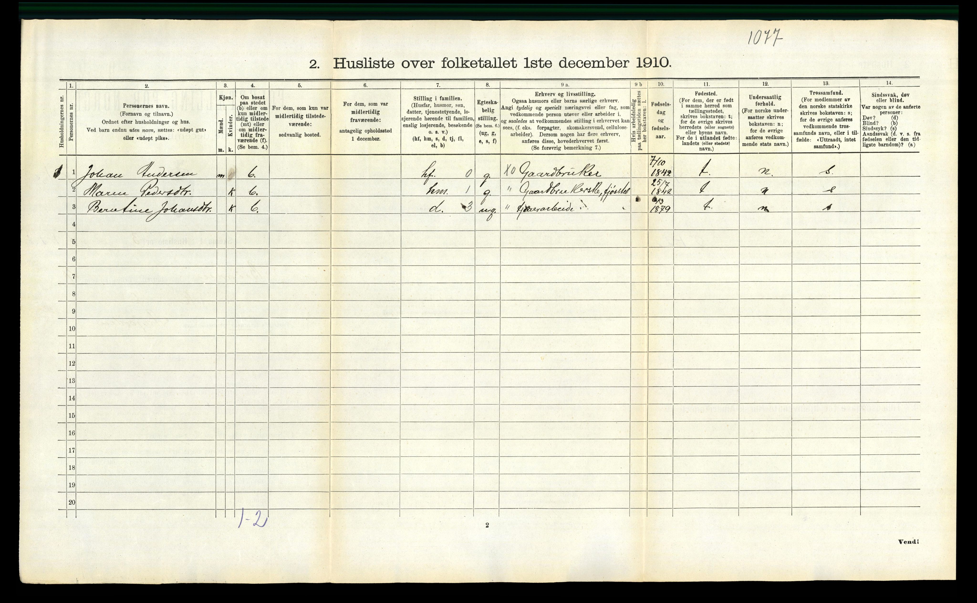 RA, 1910 census for Beiarn, 1910, p. 400