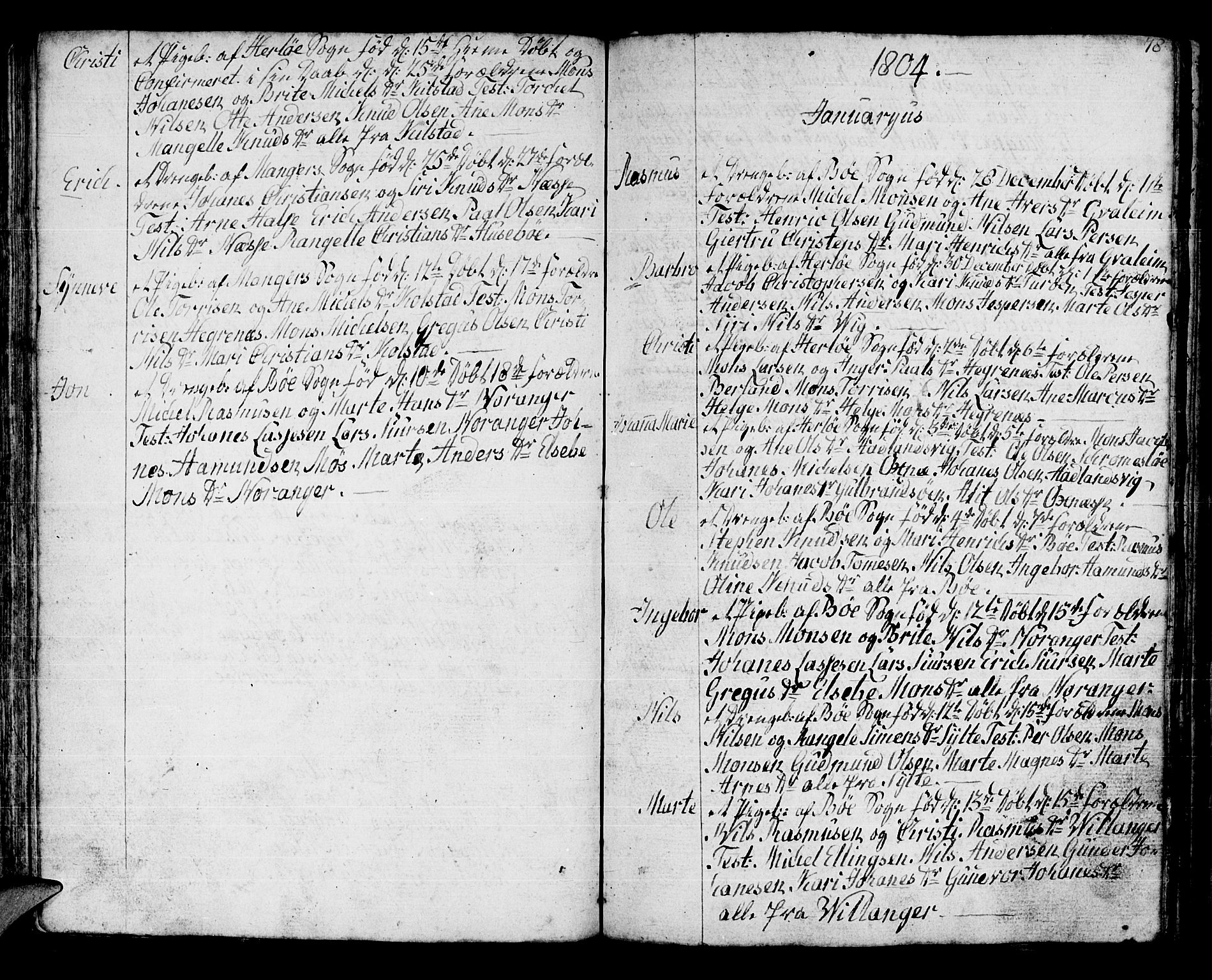 Manger sokneprestembete, SAB/A-76801/H/Haa: Parish register (official) no. A 2, 1792-1815, p. 78