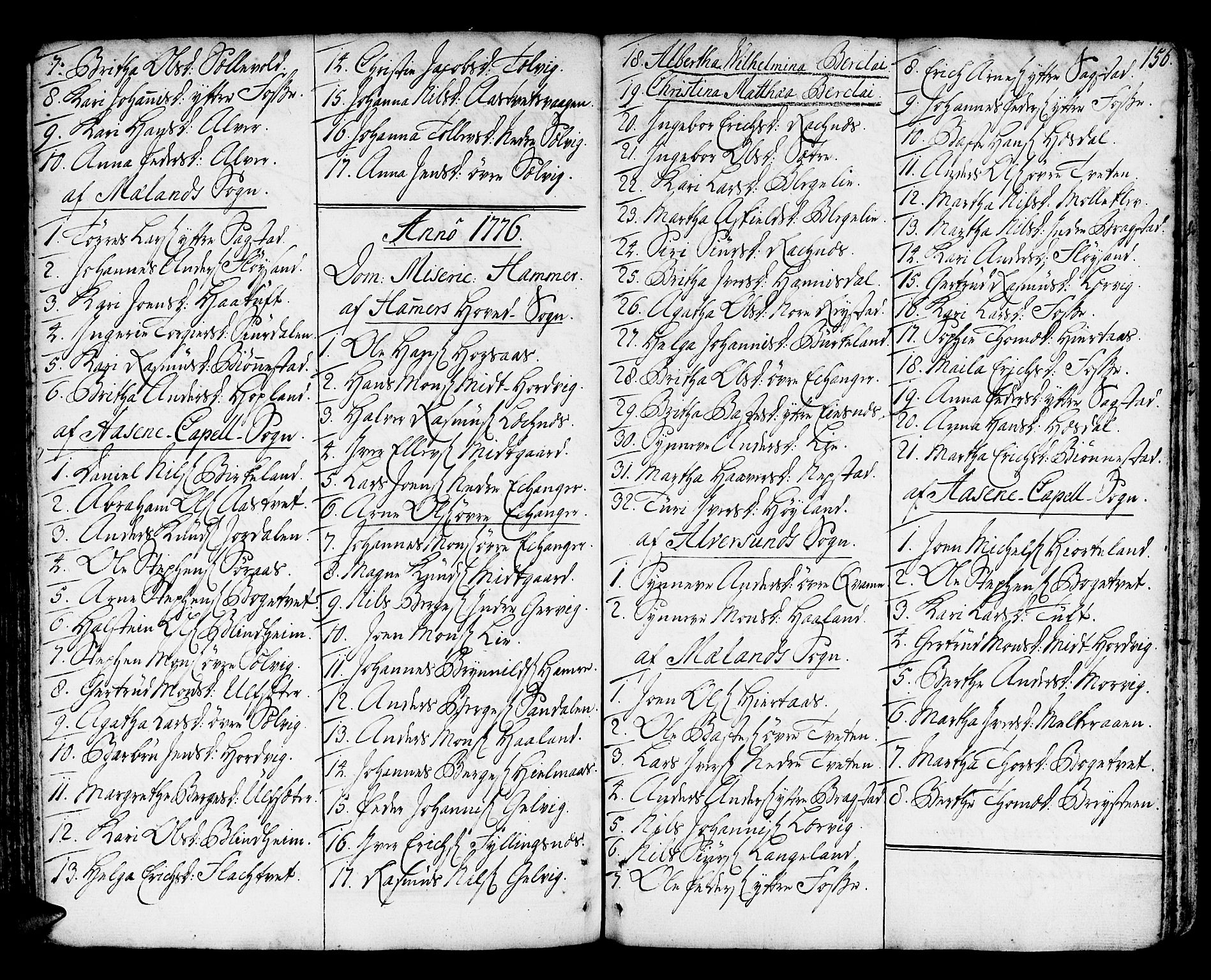 Hamre sokneprestembete, AV/SAB-A-75501/H/Ha/Haa/Haaa/L0007: Parish register (official) no. A 7, 1762-1777, p. 156