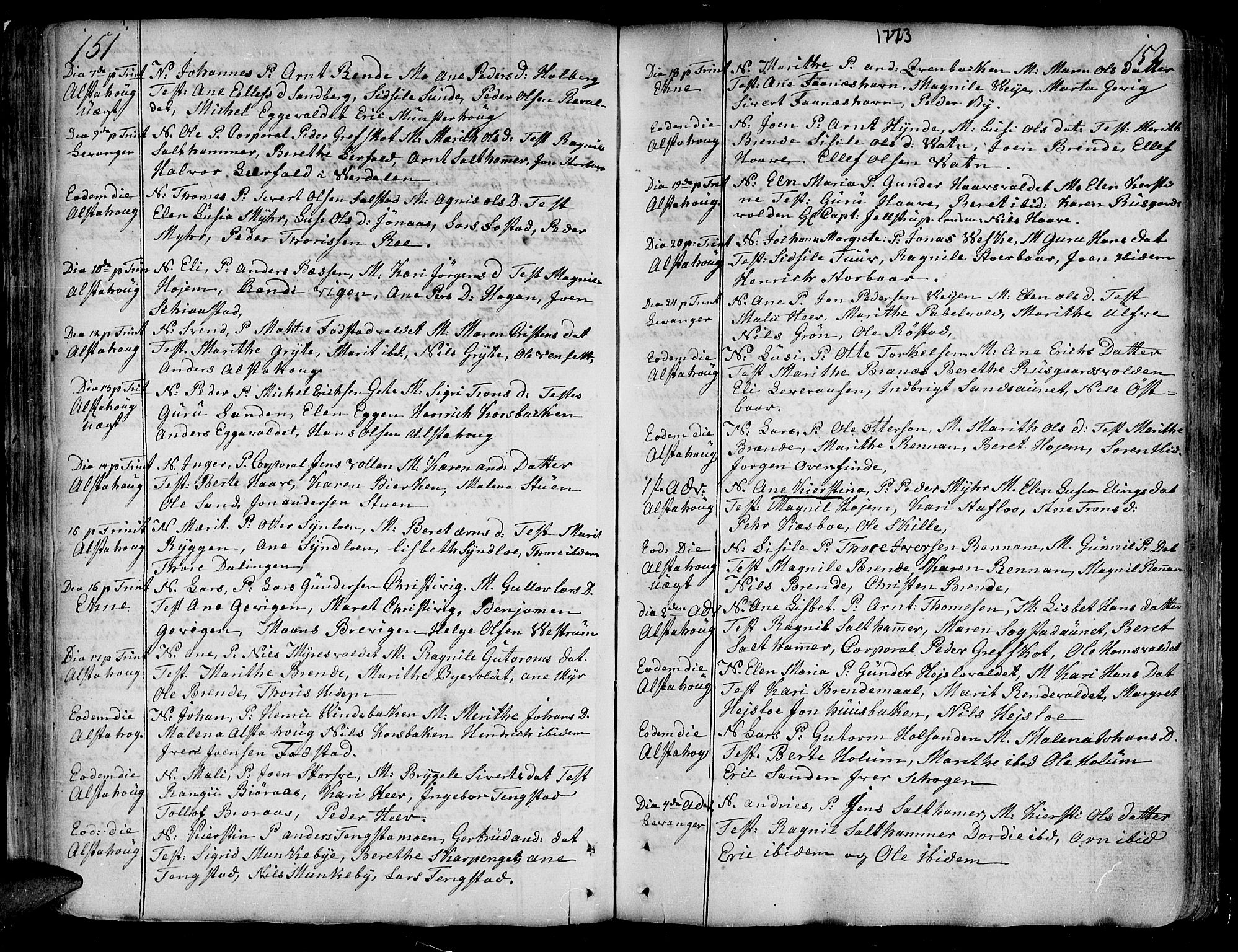 Ministerialprotokoller, klokkerbøker og fødselsregistre - Nord-Trøndelag, SAT/A-1458/717/L0141: Parish register (official) no. 717A01, 1747-1803, p. 151-152