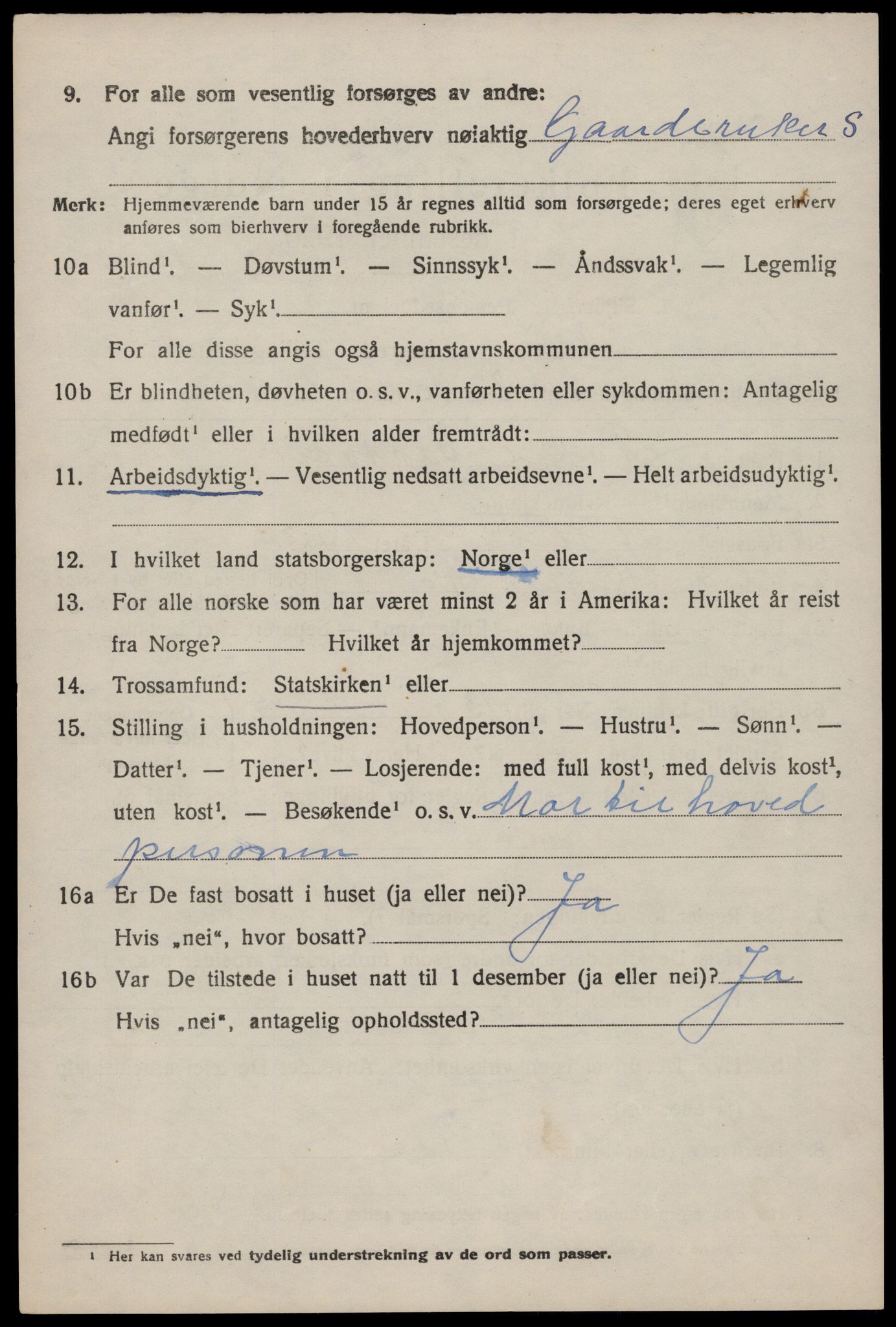 SAST, 1920 census for Strand, 1920, p. 2337