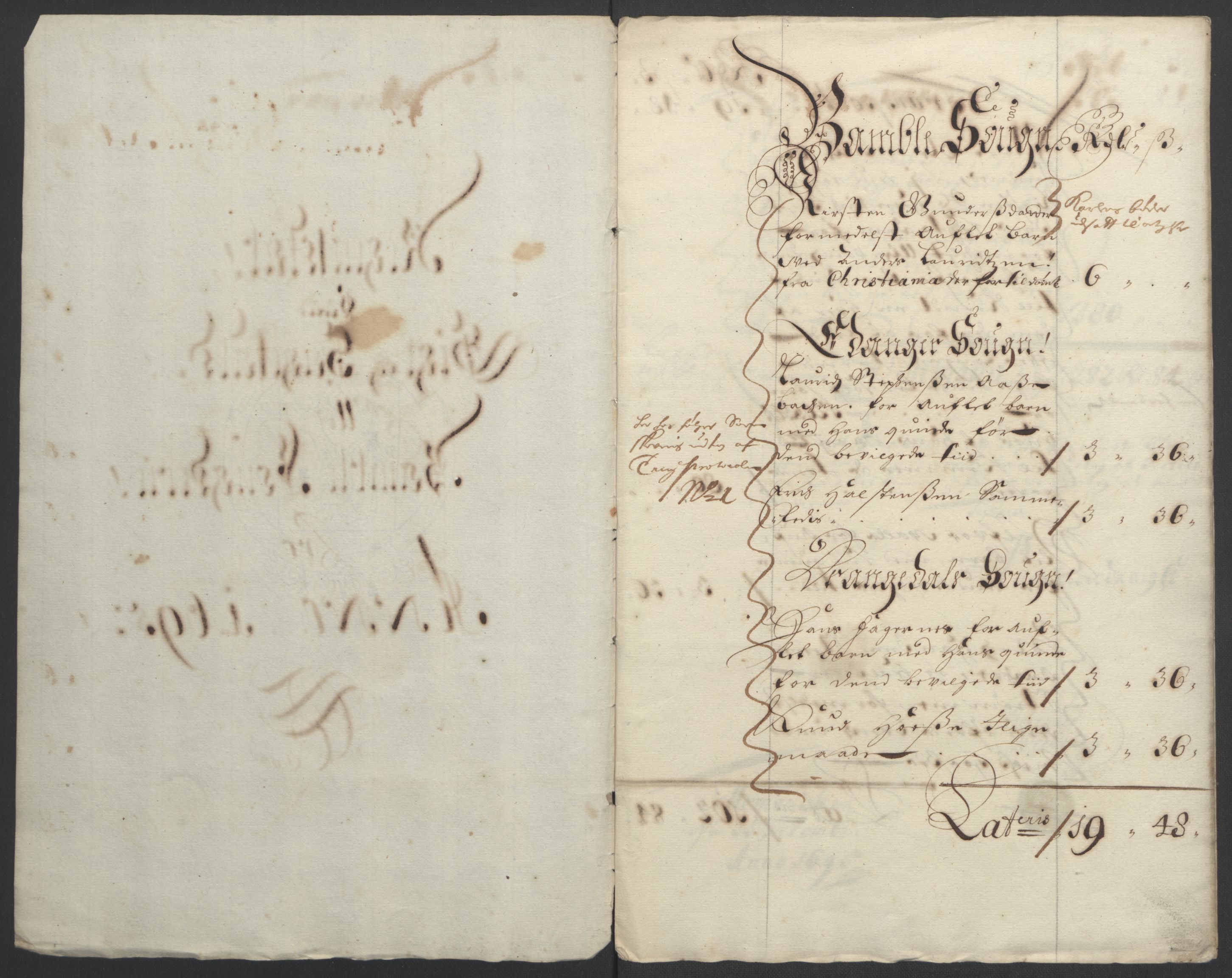 Rentekammeret inntil 1814, Reviderte regnskaper, Fogderegnskap, AV/RA-EA-4092/R36/L2093: Fogderegnskap Øvre og Nedre Telemark og Bamble, 1695, p. 348