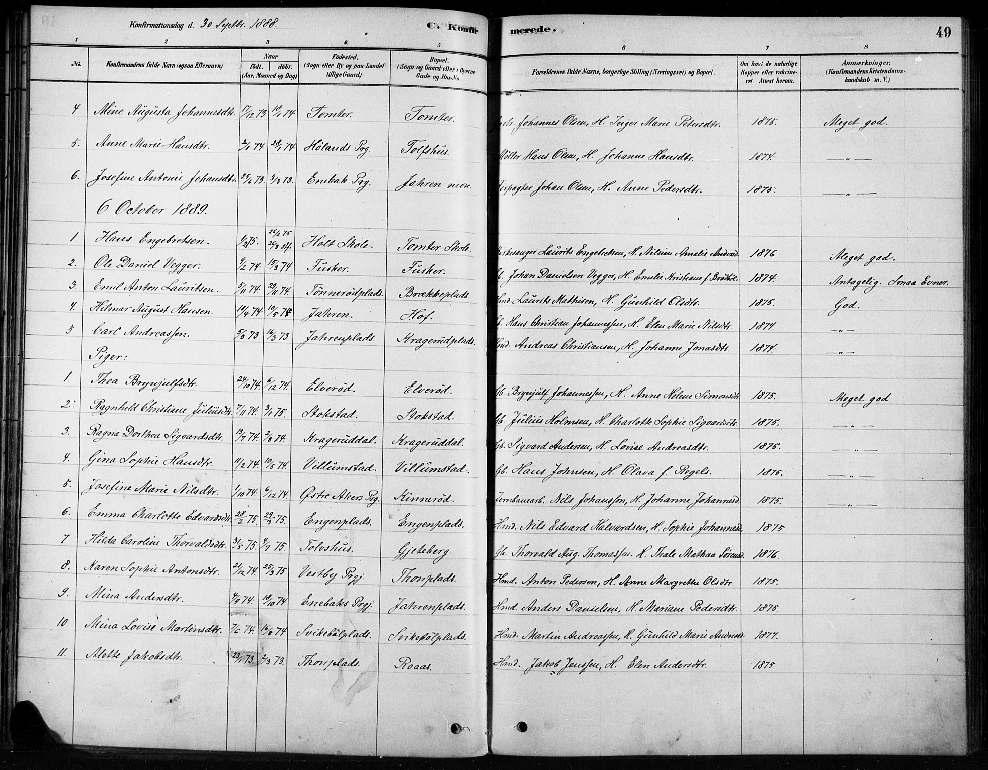 Hobøl prestekontor Kirkebøker, AV/SAO-A-2002/F/Fb/L0001: Parish register (official) no. II 1, 1878-1904, p. 49