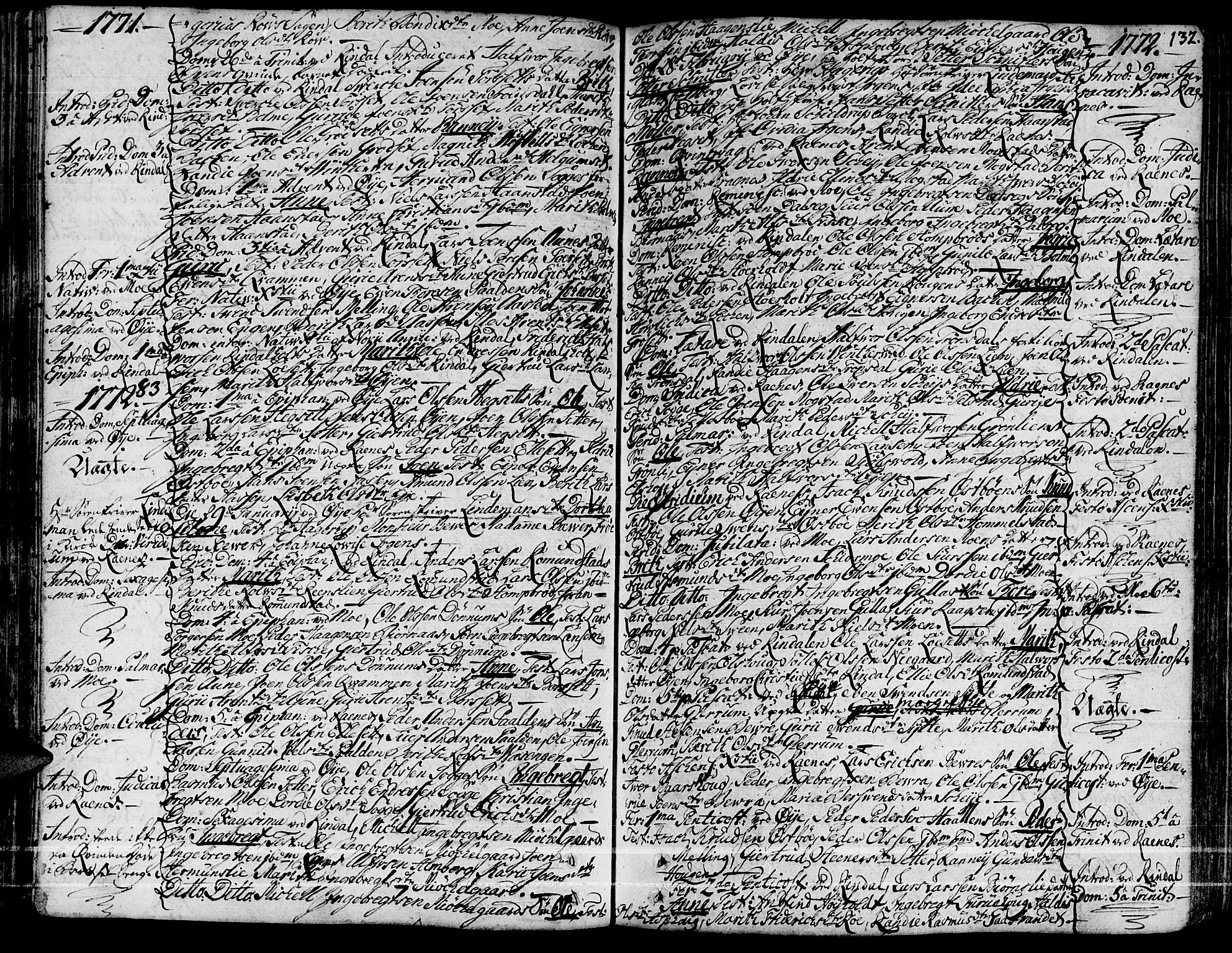 Ministerialprotokoller, klokkerbøker og fødselsregistre - Møre og Romsdal, AV/SAT-A-1454/595/L1039: Parish register (official) no. 595A01, 1750-1796, p. 132