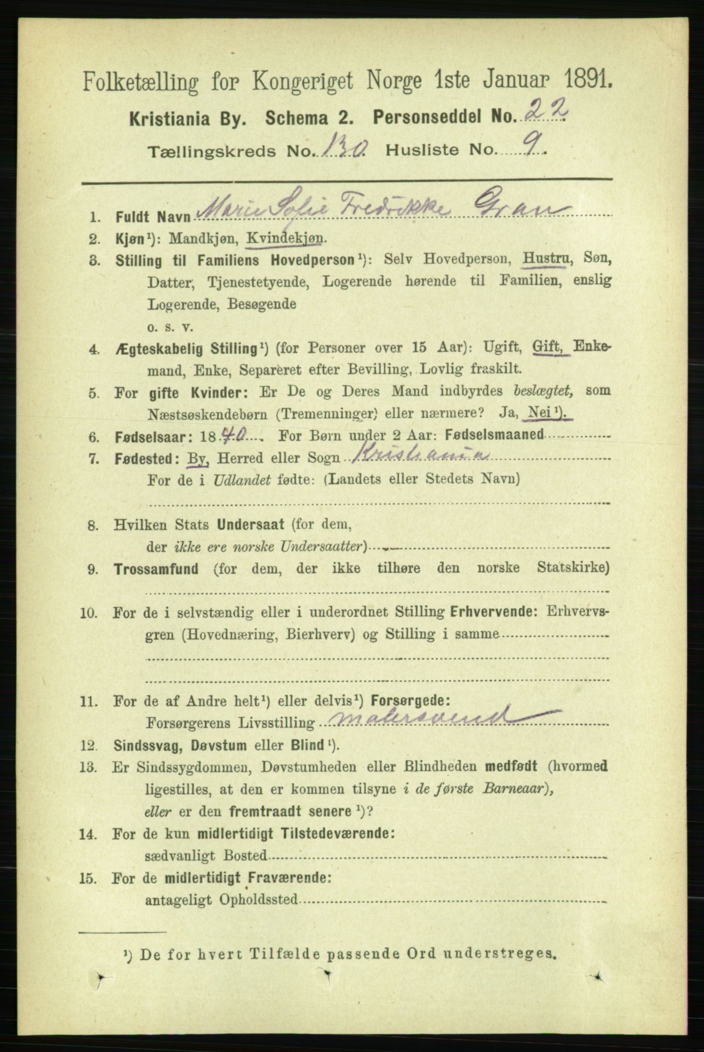 RA, 1891 census for 0301 Kristiania, 1891, p. 70260