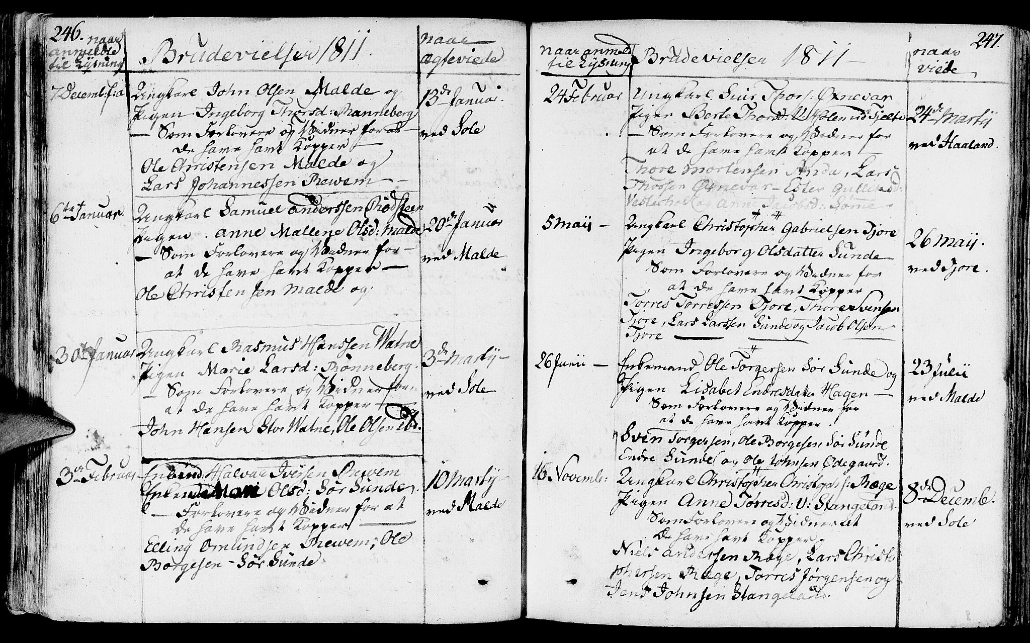 Håland sokneprestkontor, AV/SAST-A-101802/001/30BA/L0003: Parish register (official) no. A 3, 1794-1815, p. 246-247