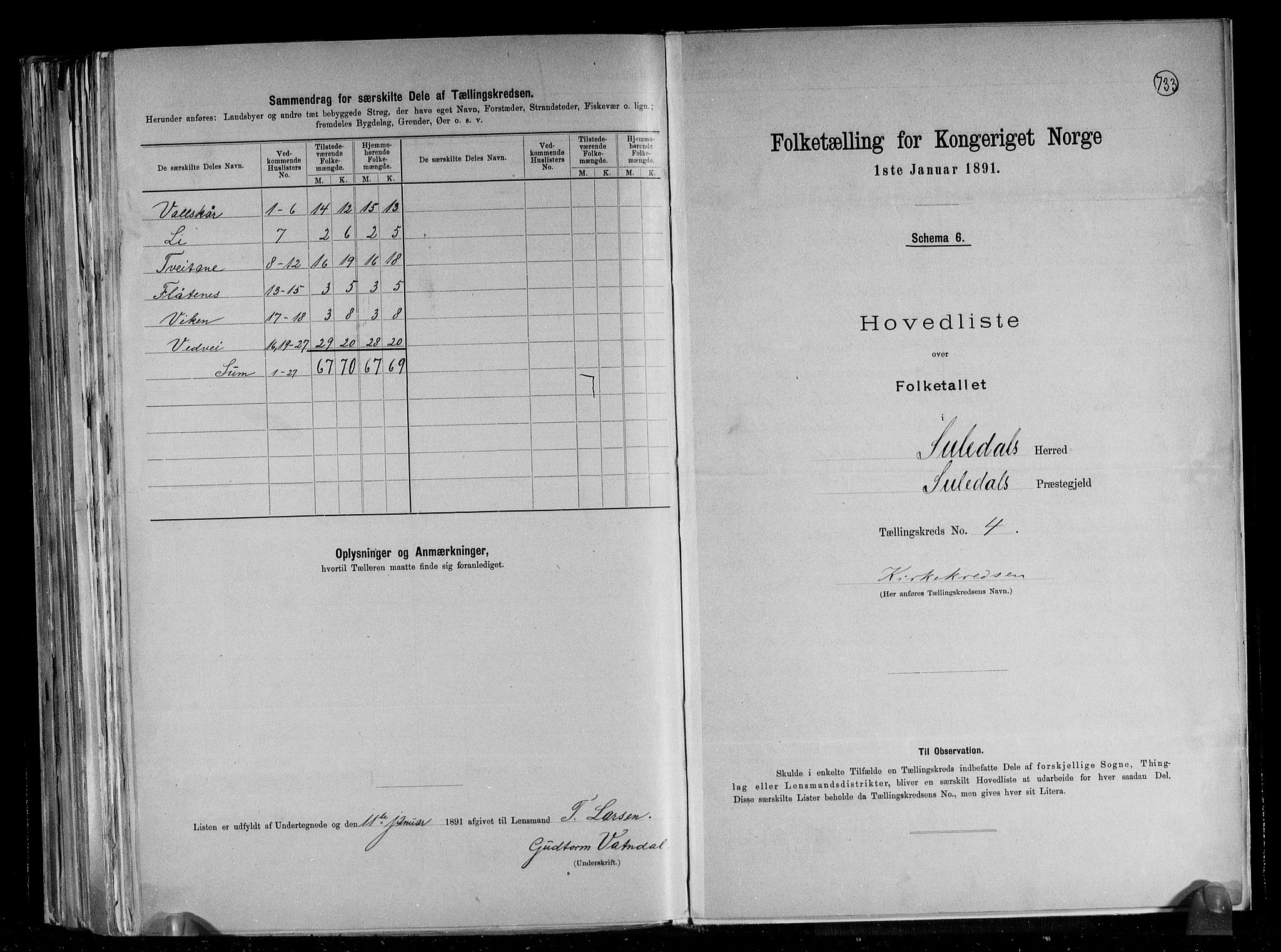 RA, 1891 census for 1134 Suldal, 1891, p. 10