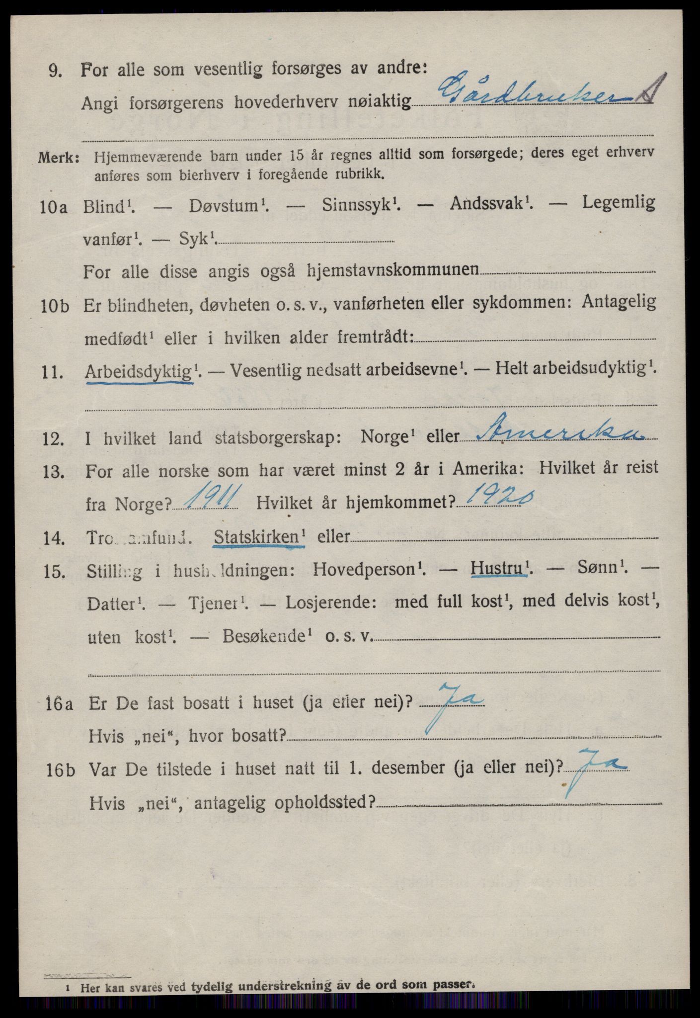 SAT, 1920 census for Vestnes, 1920, p. 3754