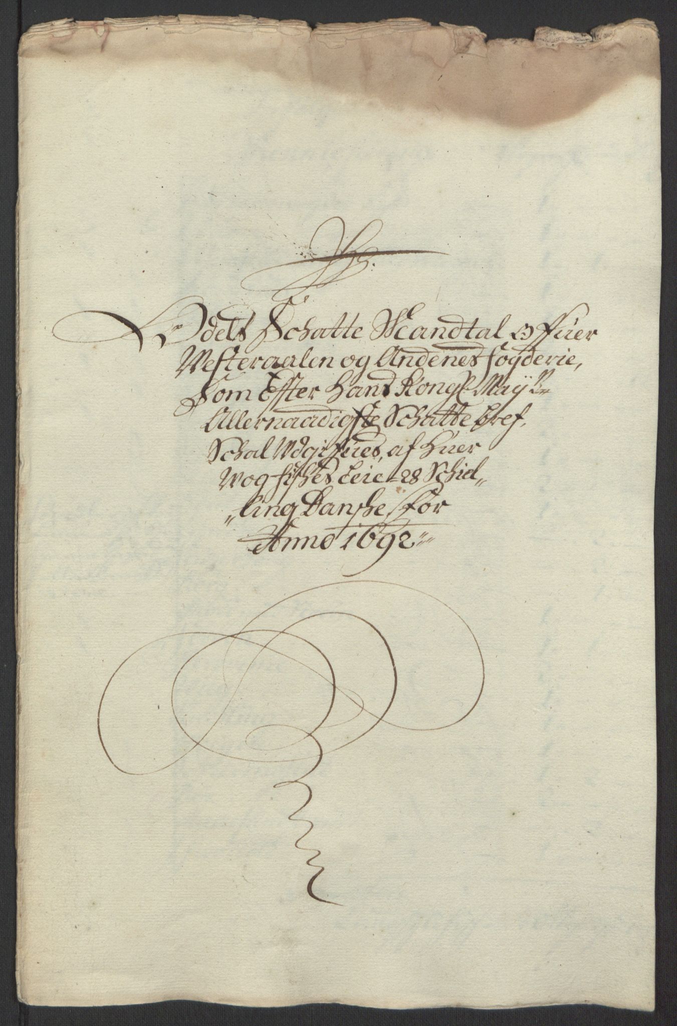 Rentekammeret inntil 1814, Reviderte regnskaper, Fogderegnskap, RA/EA-4092/R67/L4676: Fogderegnskap Vesterålen, Andenes og Lofoten, 1691-1693, p. 107