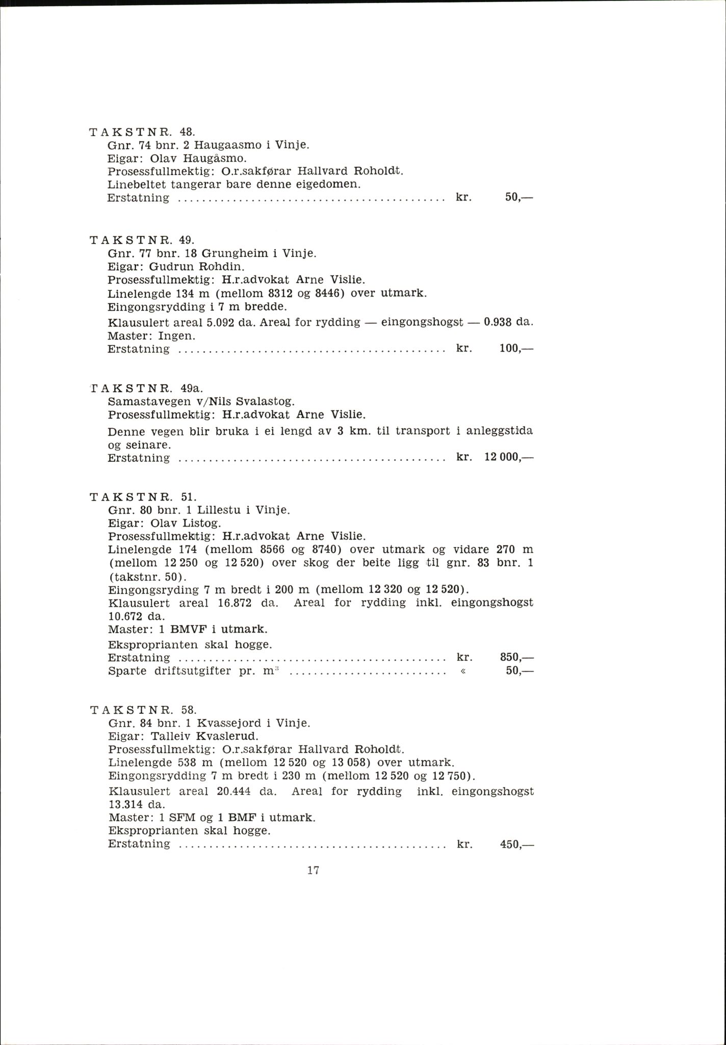 Vest-Telemark sorenskriveri, AV/SAKO-A-134/F/Fo/Fob/L0002: Skjønn/rettsbøker for kraftutbygging/veg, 1963-1968, p. 19