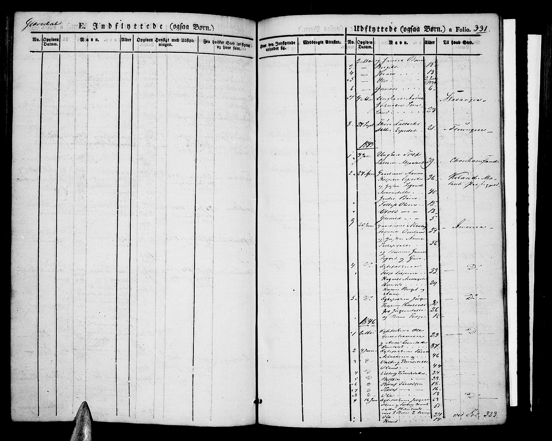 Åmli sokneprestkontor, SAK/1111-0050/F/Fa/Fac/L0007: Parish register (official) no. A 7 /3, 1829-1851, p. 331