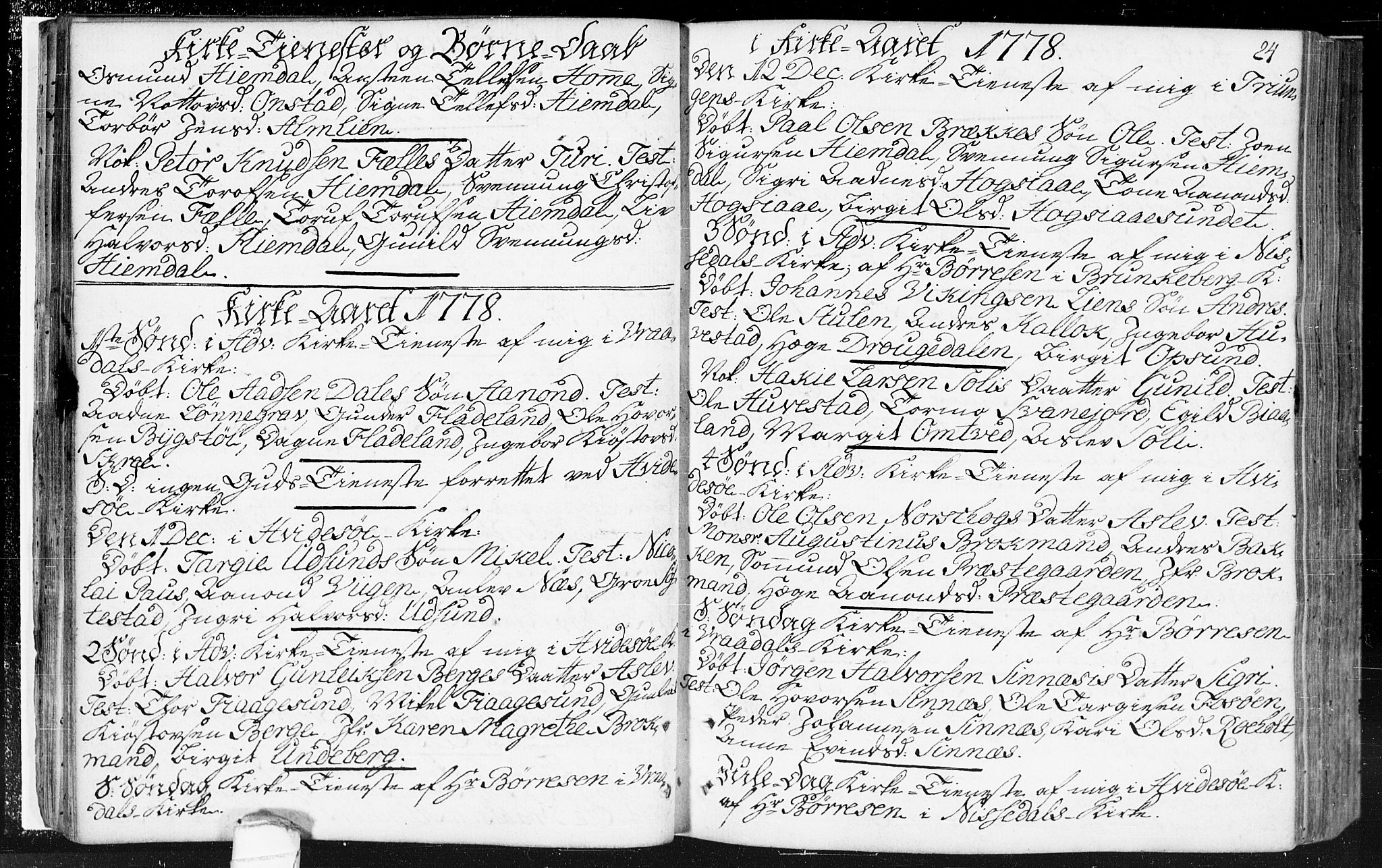 Kviteseid kirkebøker, SAKO/A-276/F/Fa/L0002: Parish register (official) no. I 2, 1773-1786, p. 24