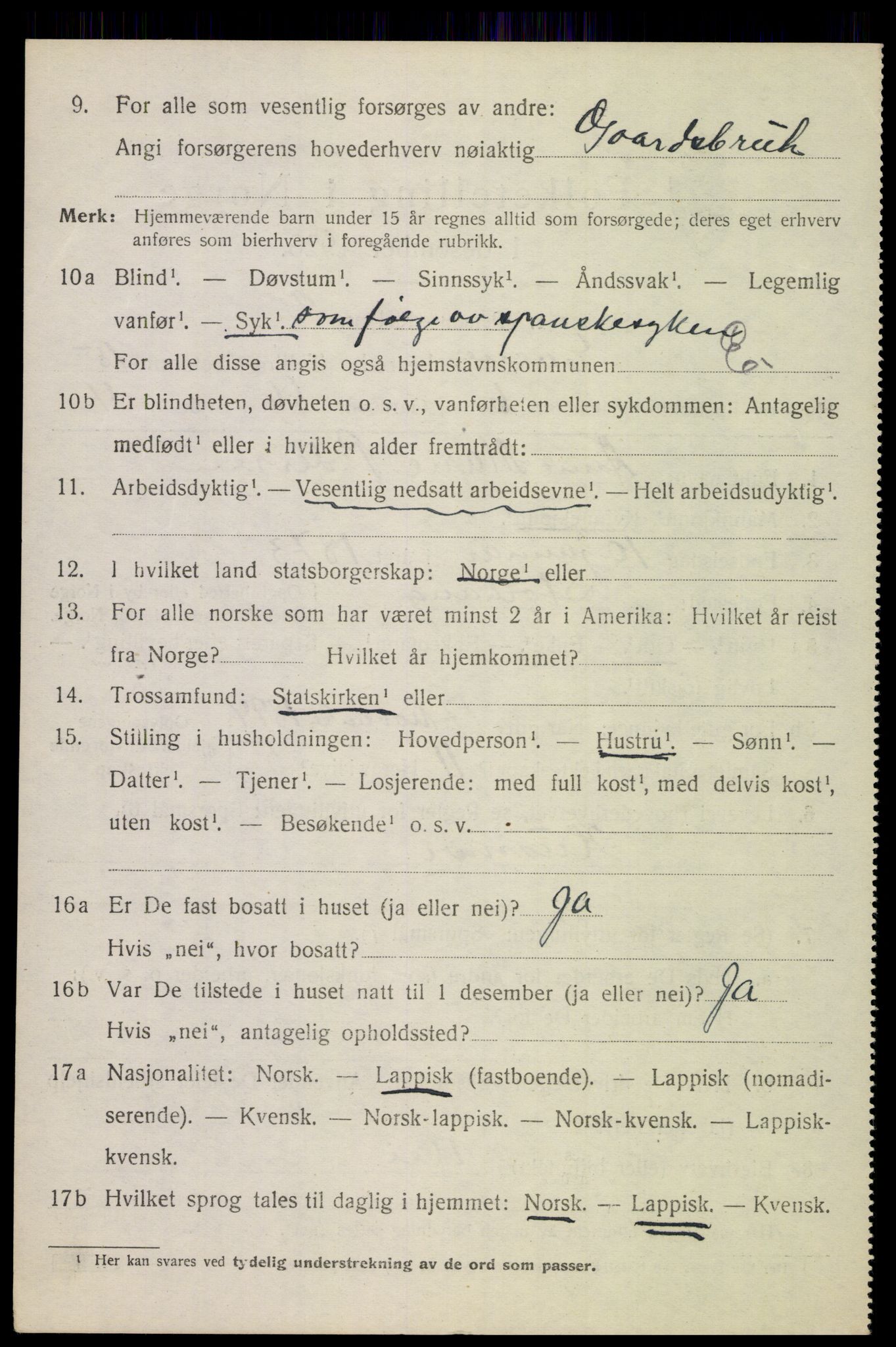 SAT, 1920 census for Evenes, 1920, p. 12803