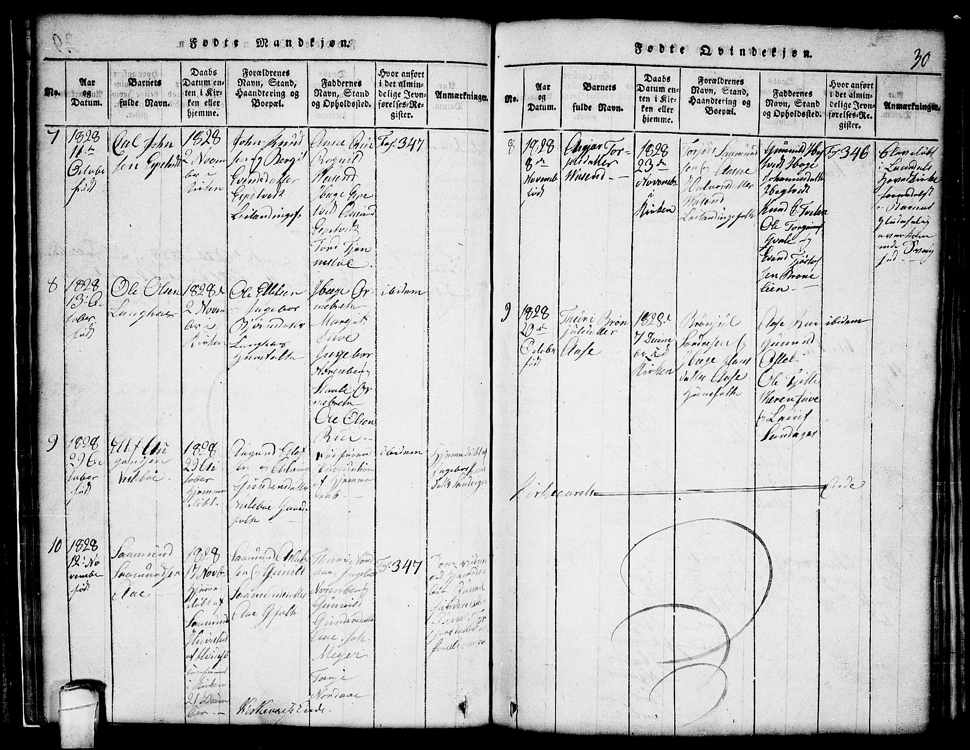 Lårdal kirkebøker, SAKO/A-284/G/Gc/L0001: Parish register (copy) no. III 1, 1815-1854, p. 30