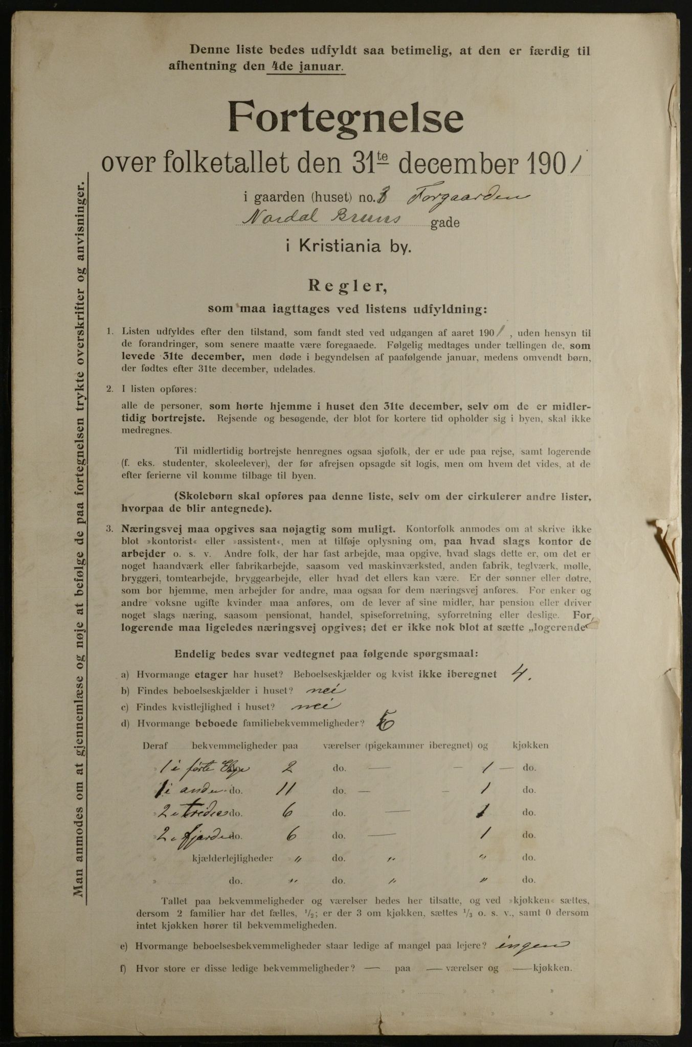 OBA, Municipal Census 1901 for Kristiania, 1901, p. 11083