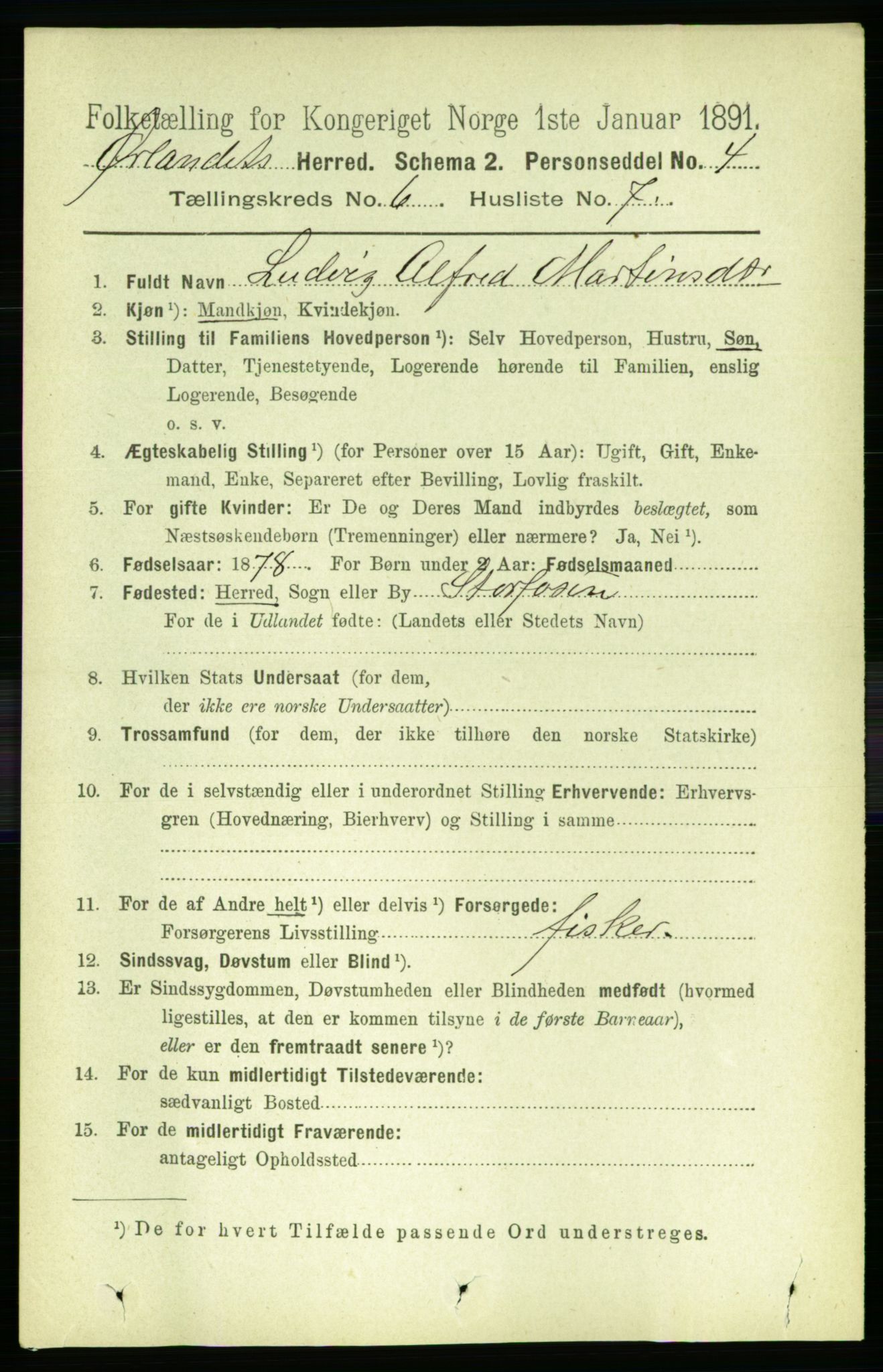RA, 1891 census for 1621 Ørland, 1891, p. 1892
