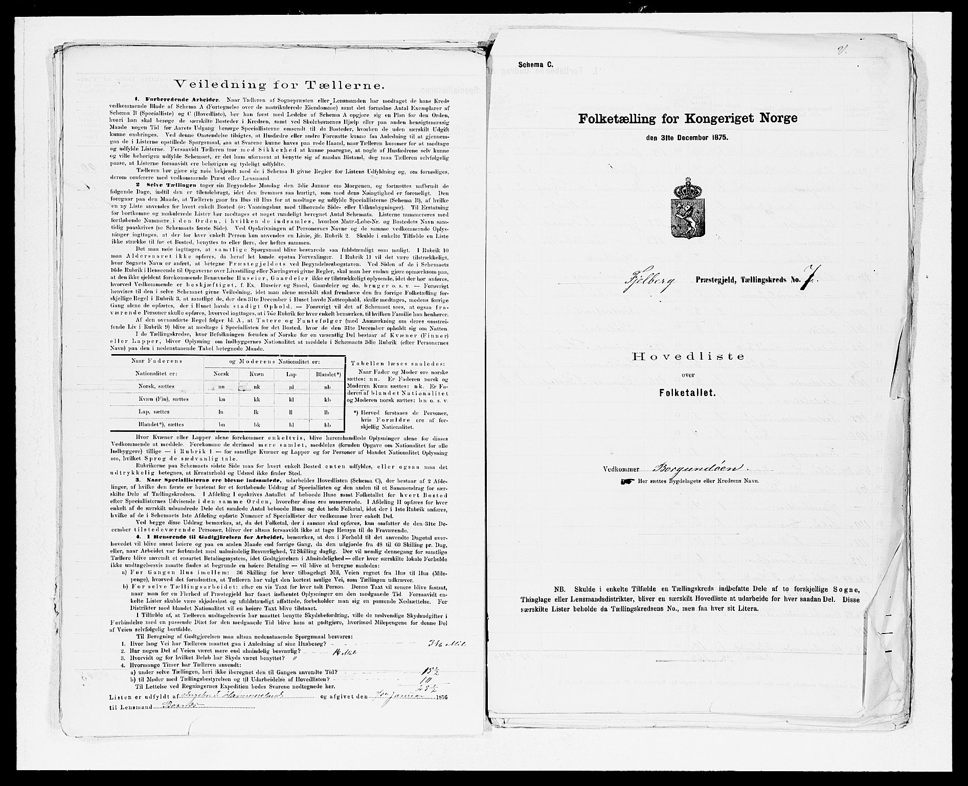 SAB, 1875 census for 1213P Fjelberg, 1875, p. 14