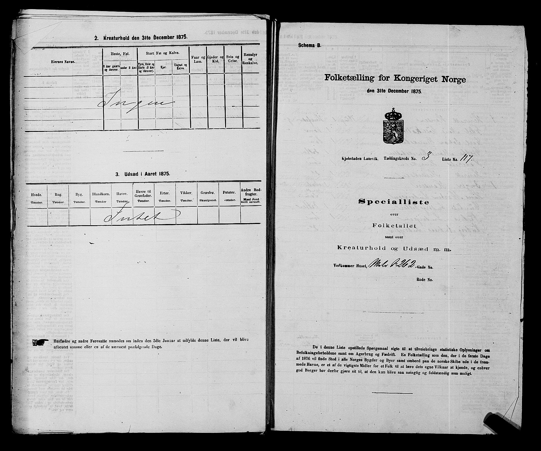 SAKO, 1875 census for 0707P Larvik, 1875, p. 757