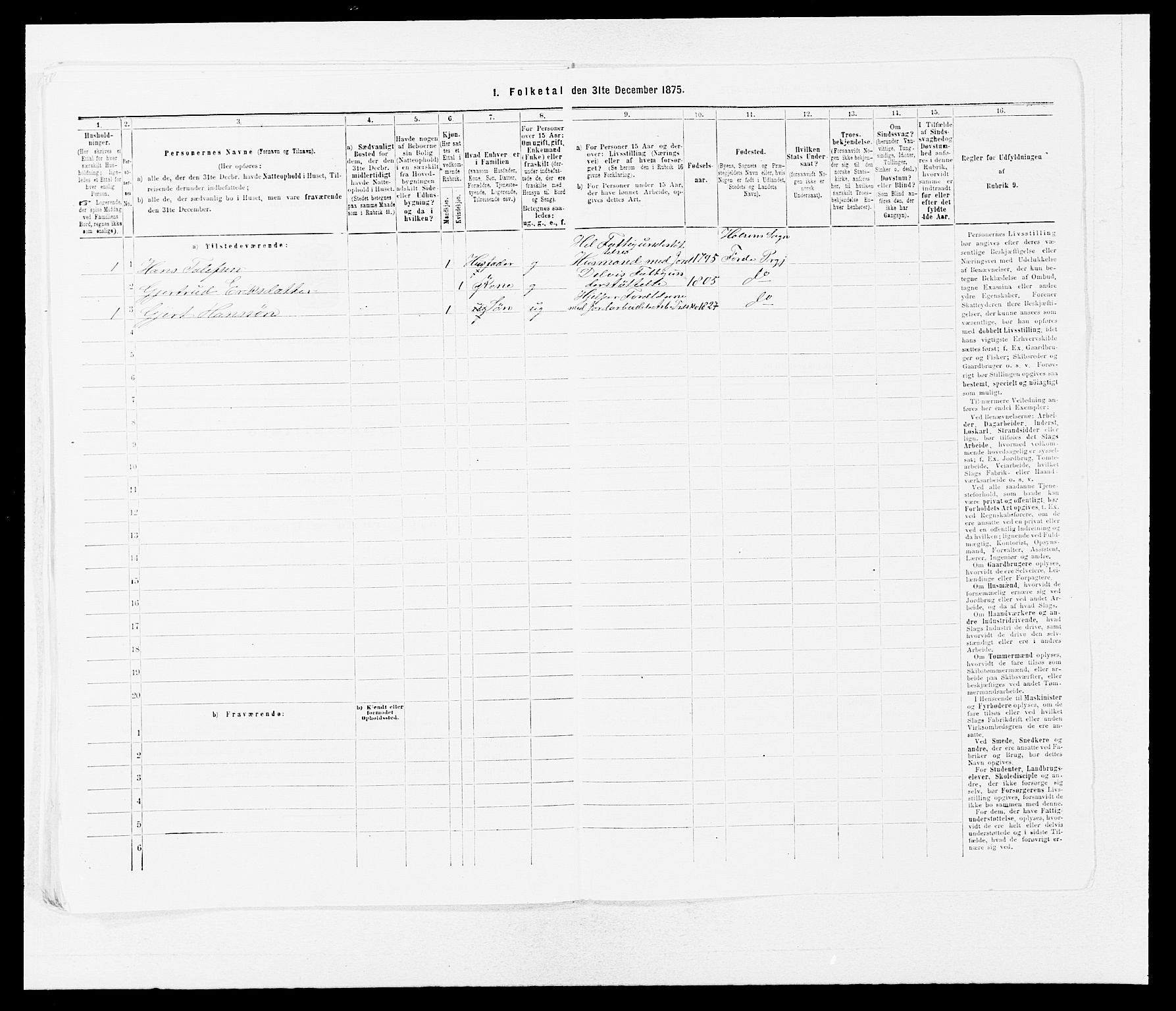 SAB, 1875 census for 1432P Førde, 1875, p. 108