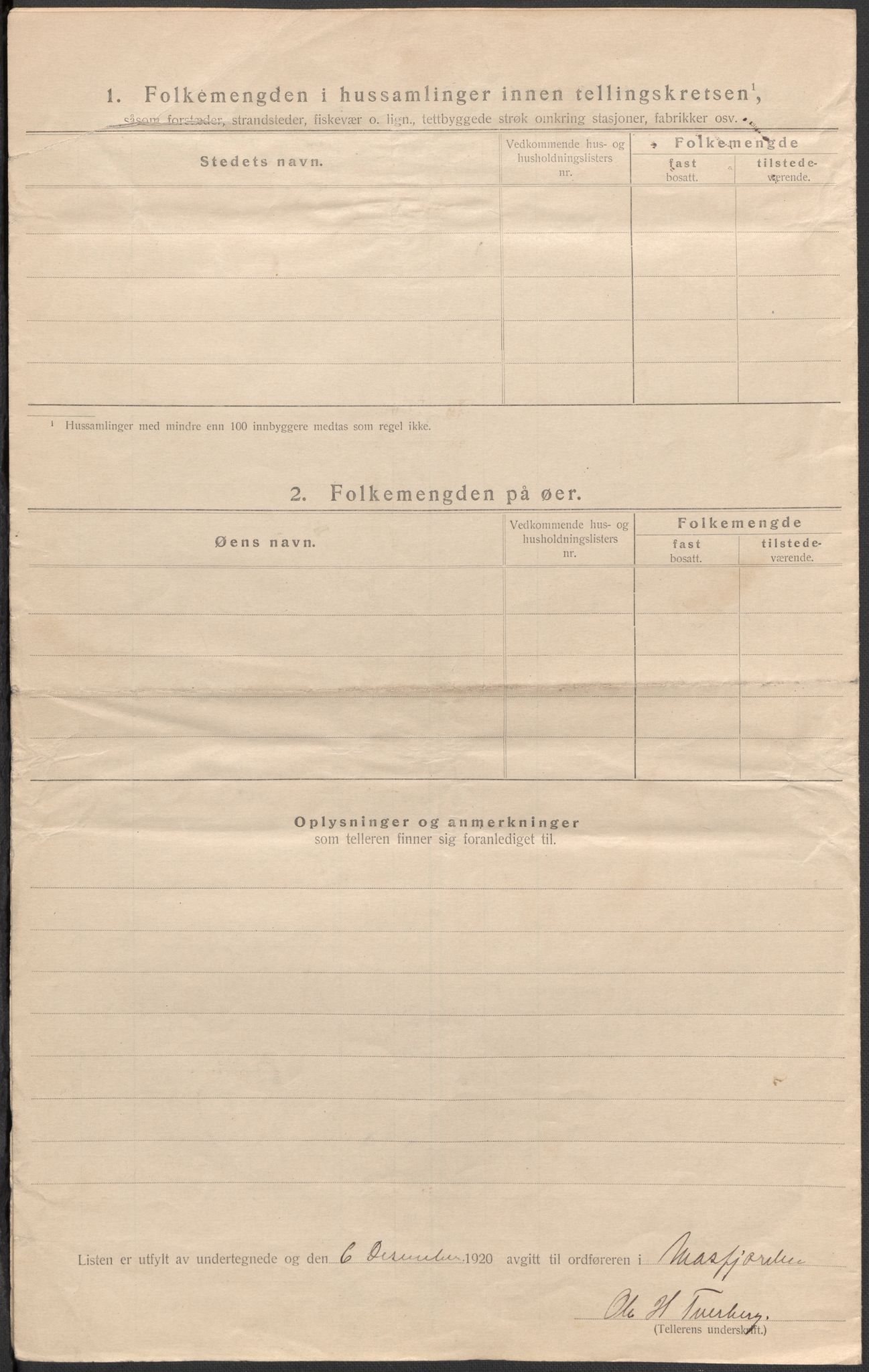 SAB, 1920 census for Masfjorden, 1920, p. 48