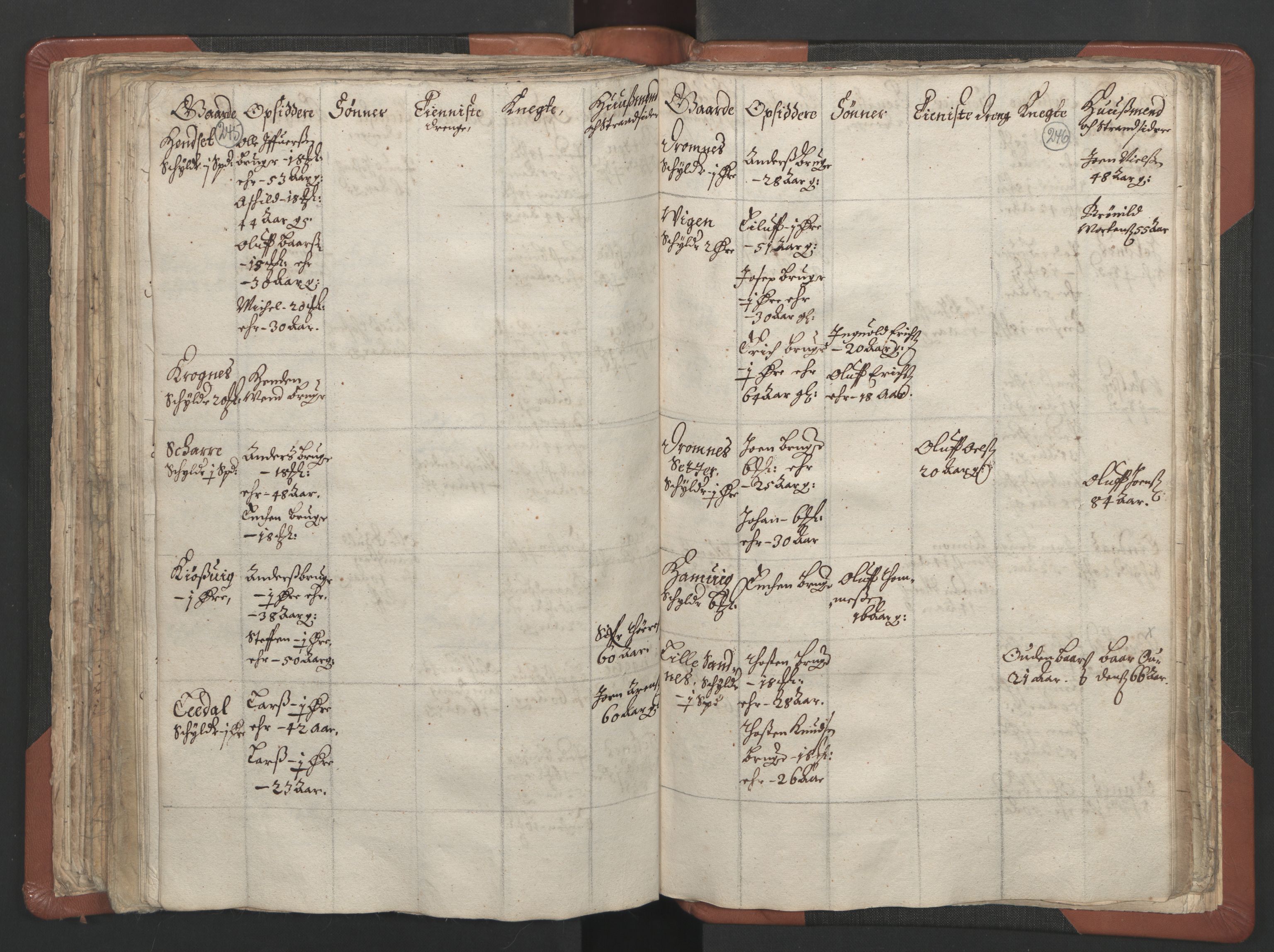 RA, Vicar's Census 1664-1666, no. 29: Nordmøre deanery, 1664-1666, p. 245-246