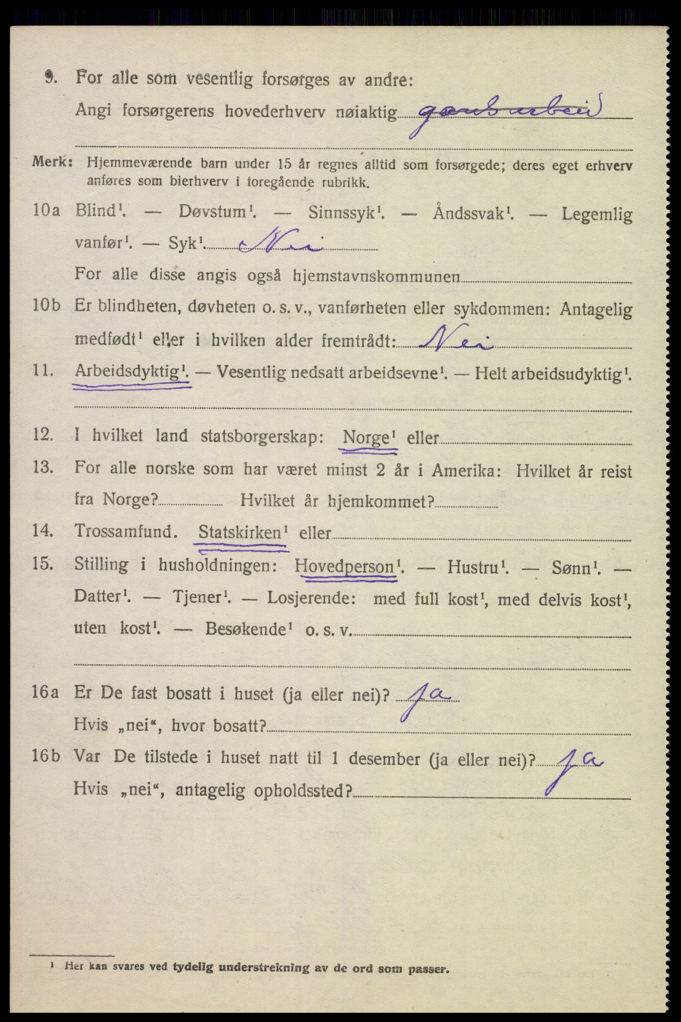 SAK, 1920 census for Bykle, 1920, p. 604