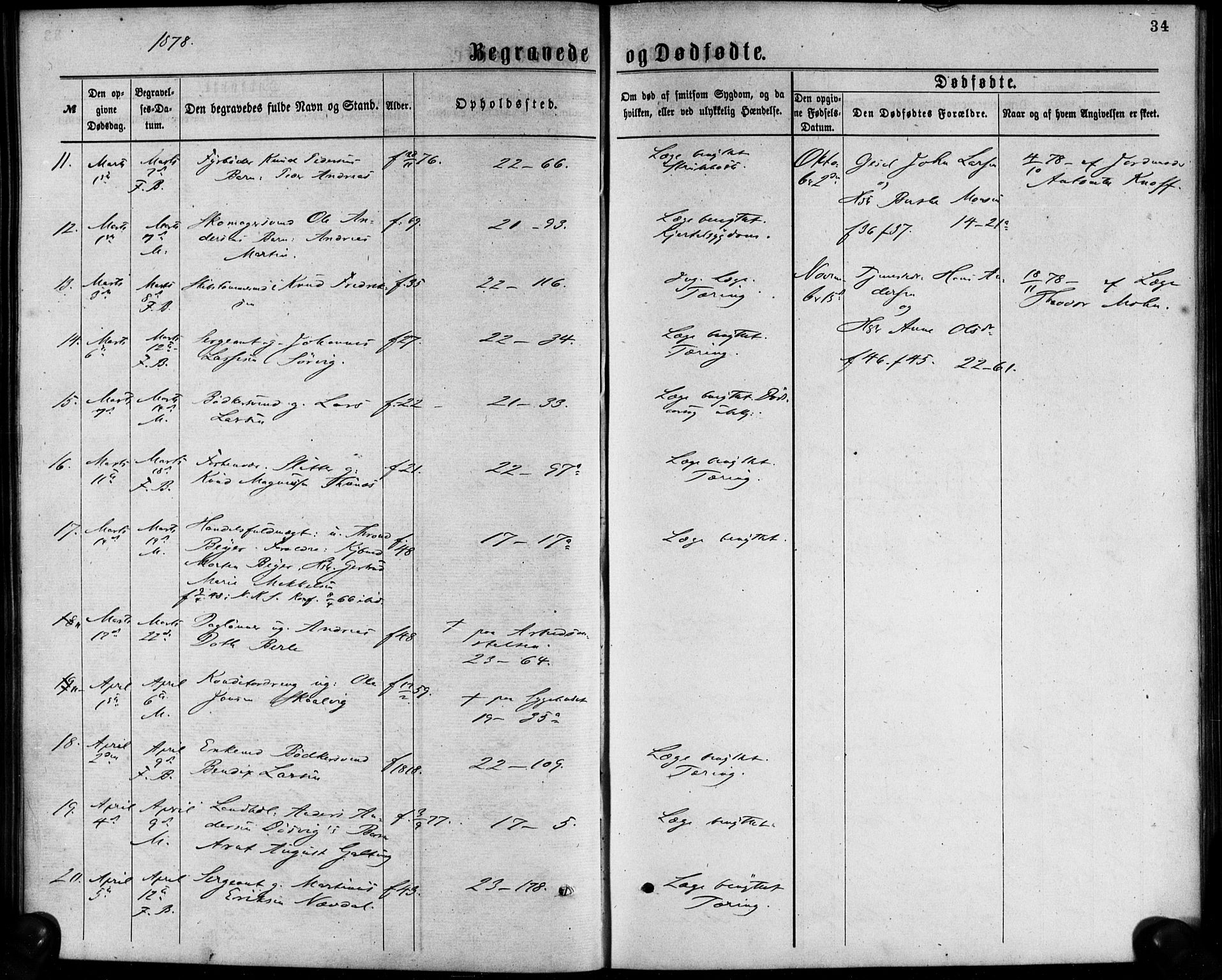 Korskirken sokneprestembete, SAB/A-76101/H/Haa/L0046: Parish register (official) no. E 4, 1875-1883, p. 34